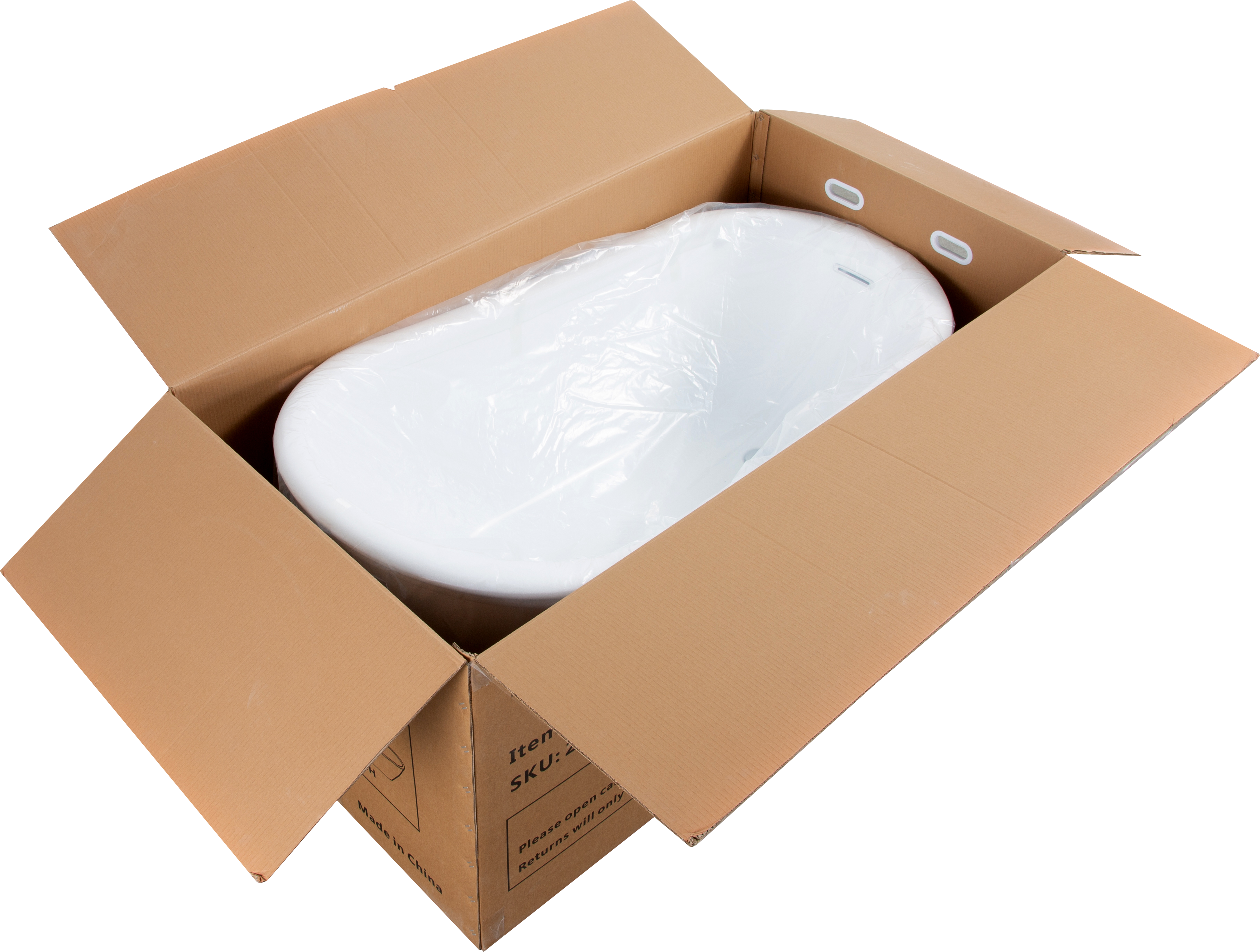 55"/59"/63"/67" Acrylic Freestanding Soaking Bathtub with Drain