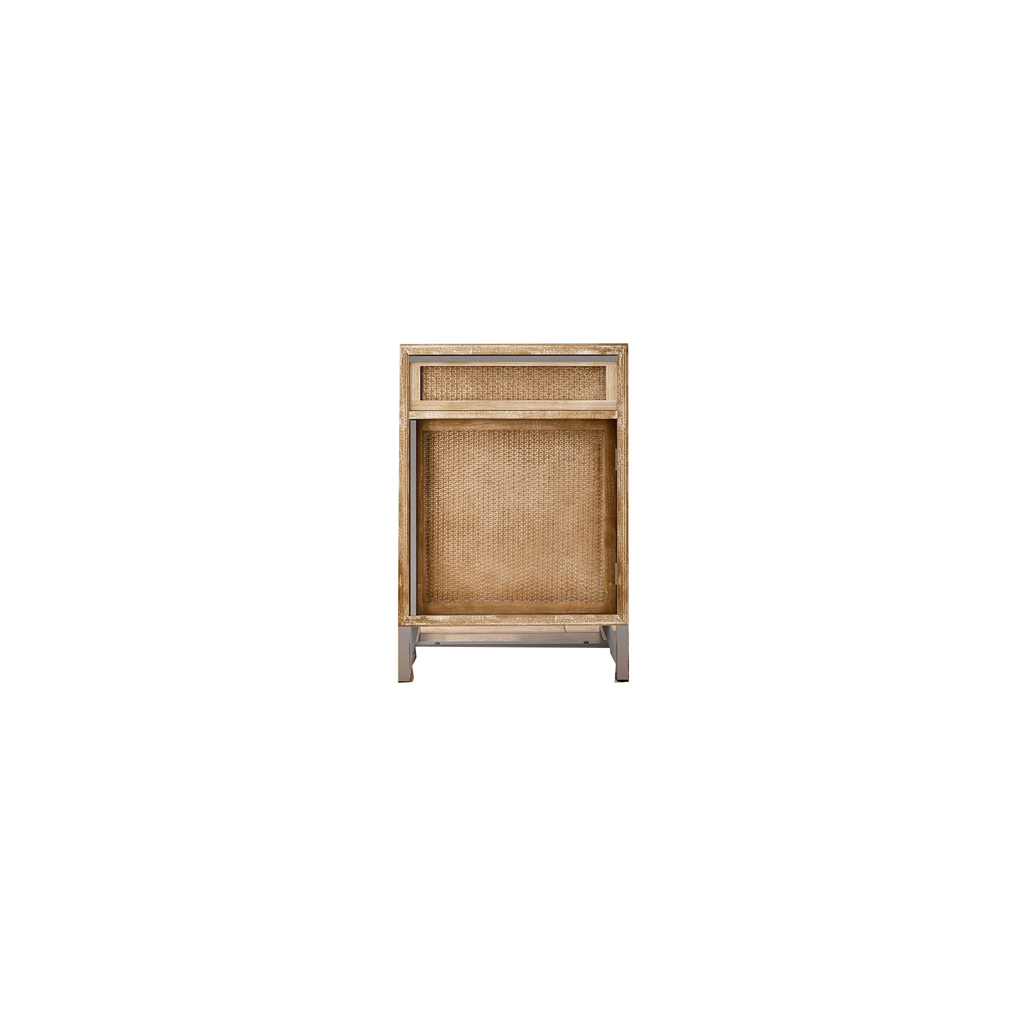17 Inch 1-door Accent Cabinet in Natural with White Wash