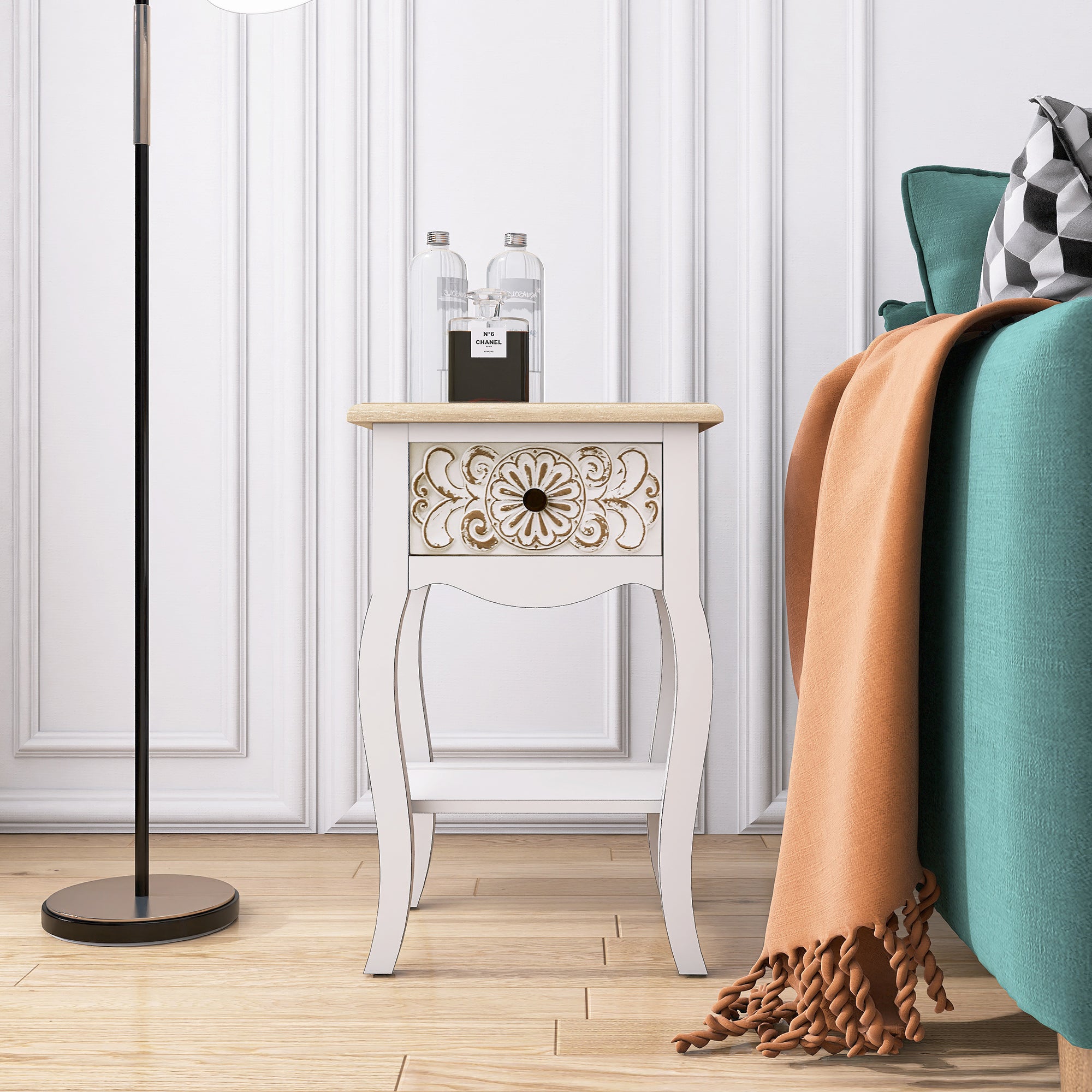 29.88" Tall Wood Accent Storage Cabinet in White