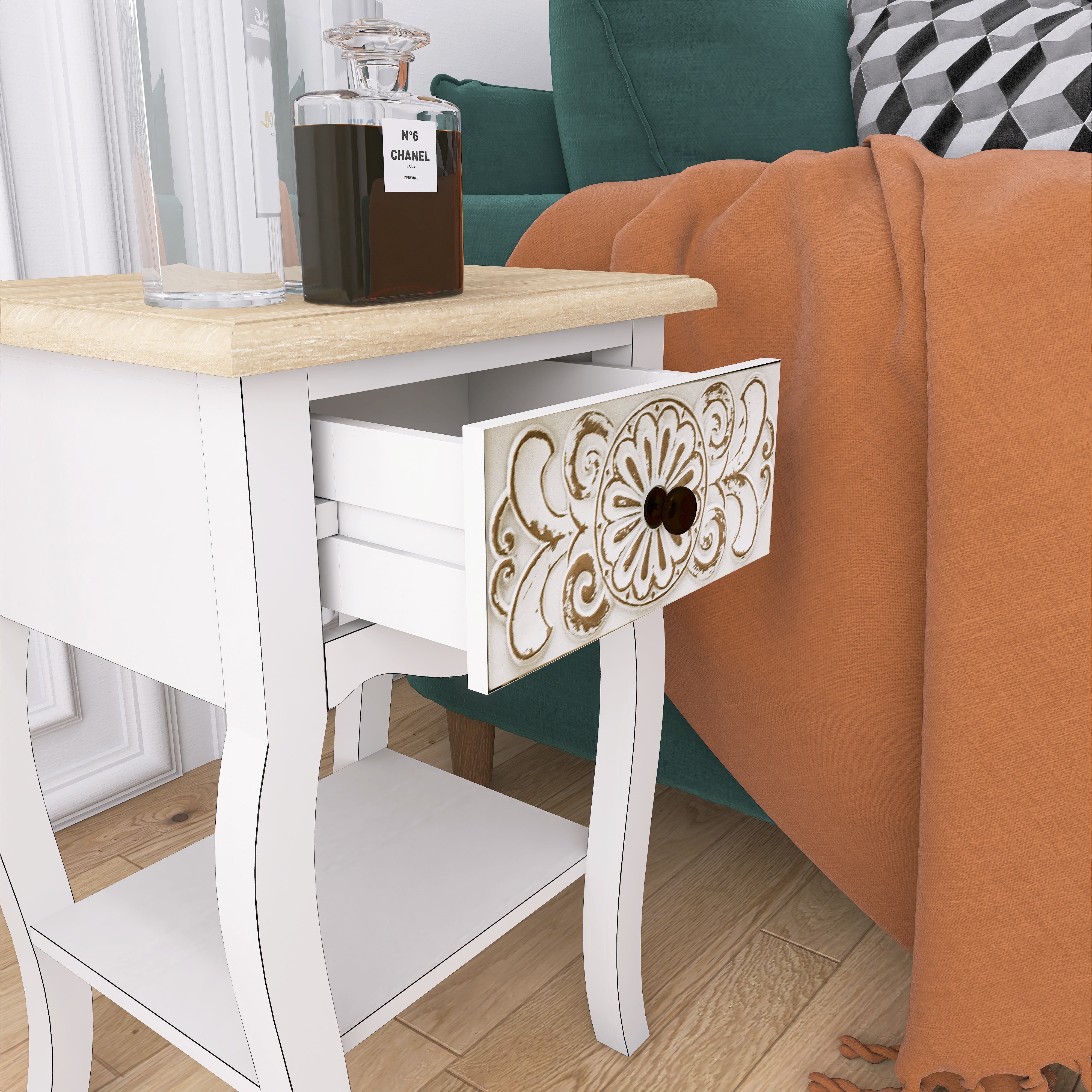 29.88" Tall Wood Accent Storage Cabinet in White