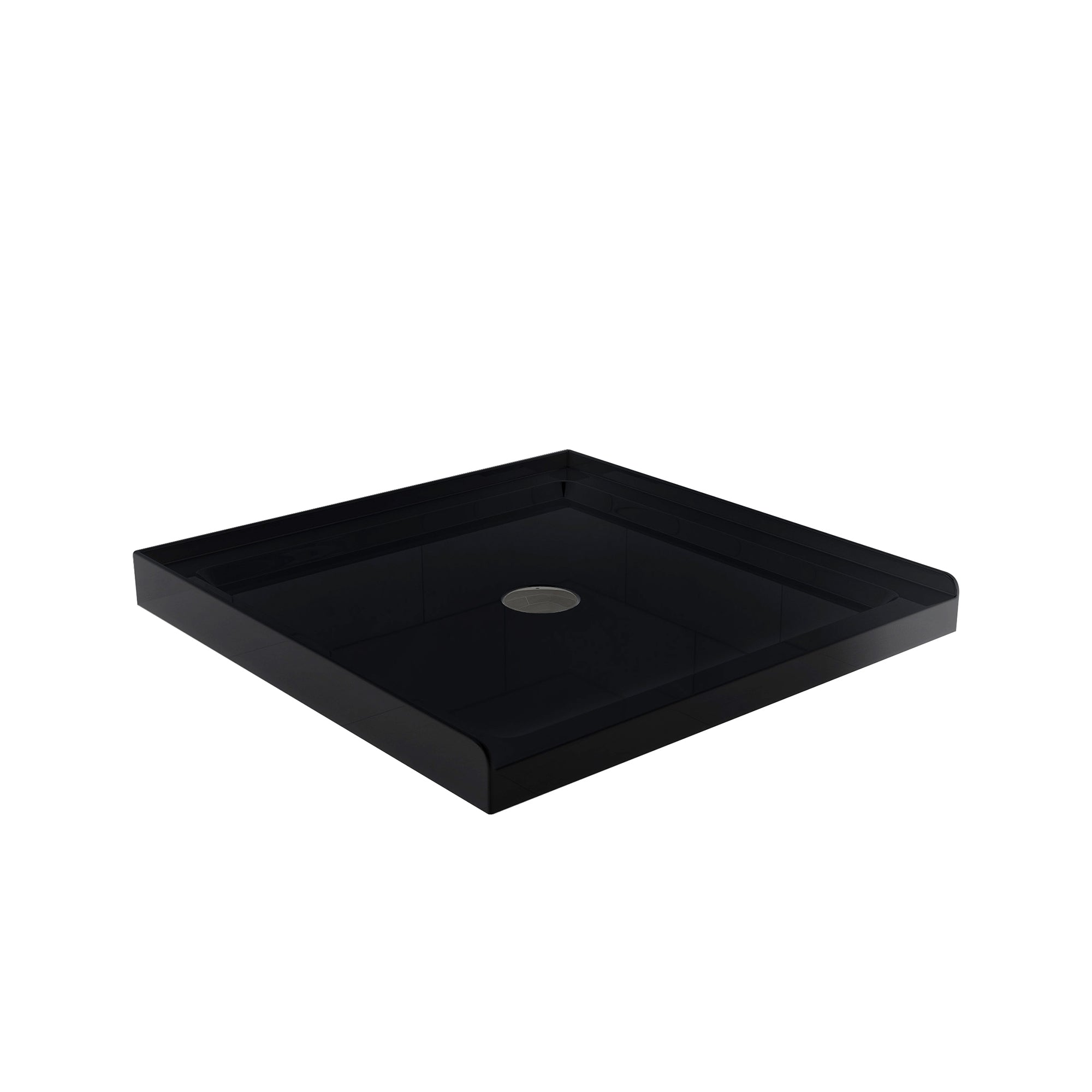 46 in. W x 72 in. H Frameless Fixed Shower Screen in Black