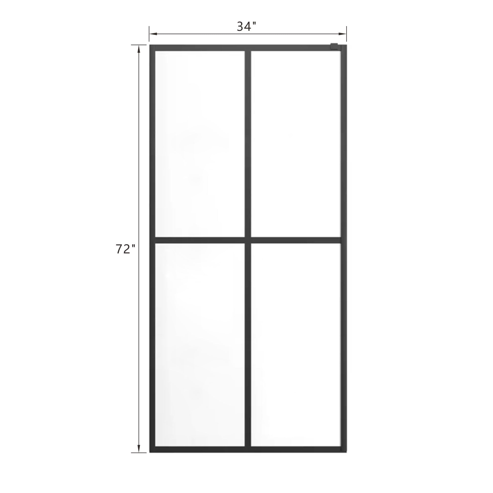 46 in. W x 72 in. H Frameless Fixed Shower Screen in Black