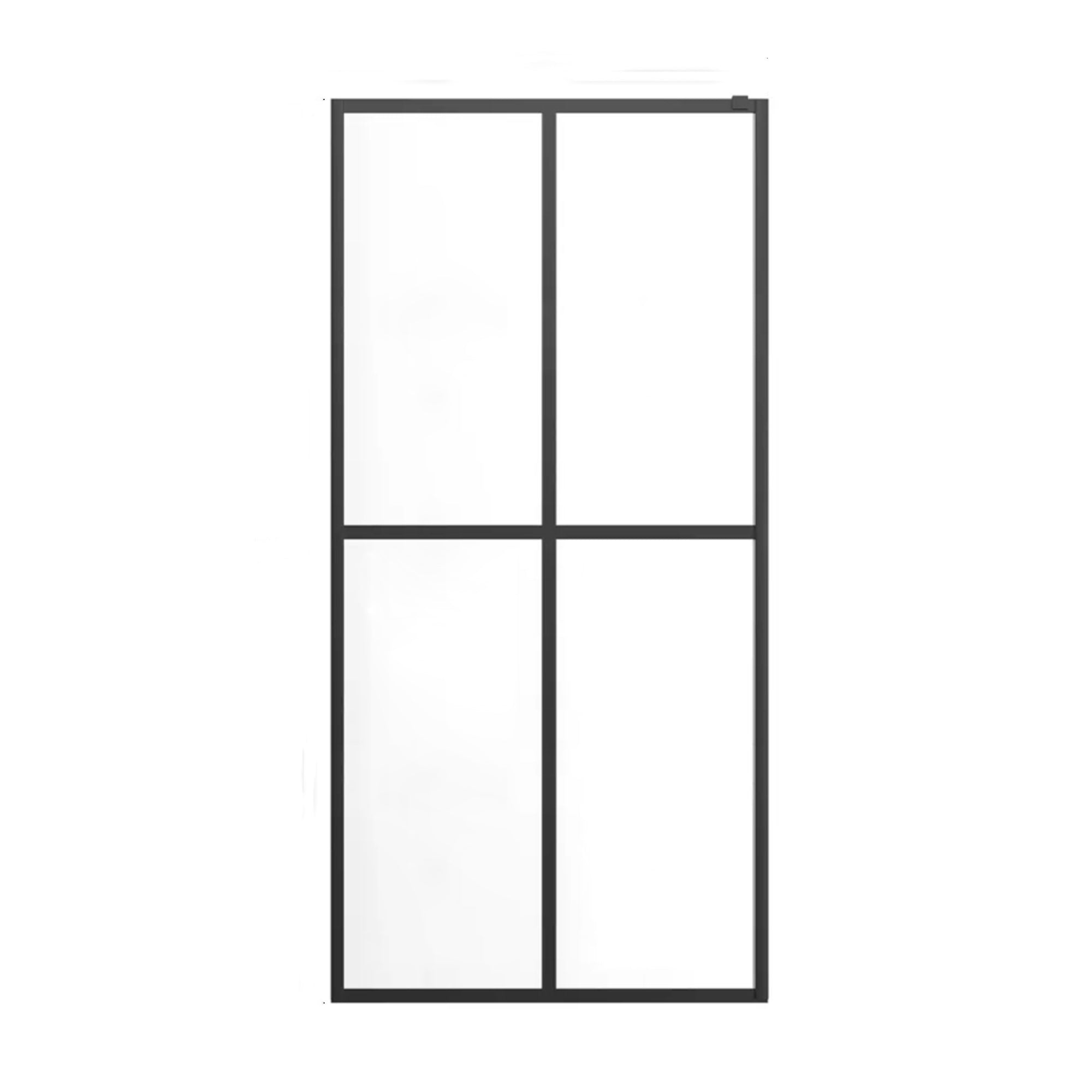 46 in. W x 72 in. H Frameless Fixed Shower Screen in Black