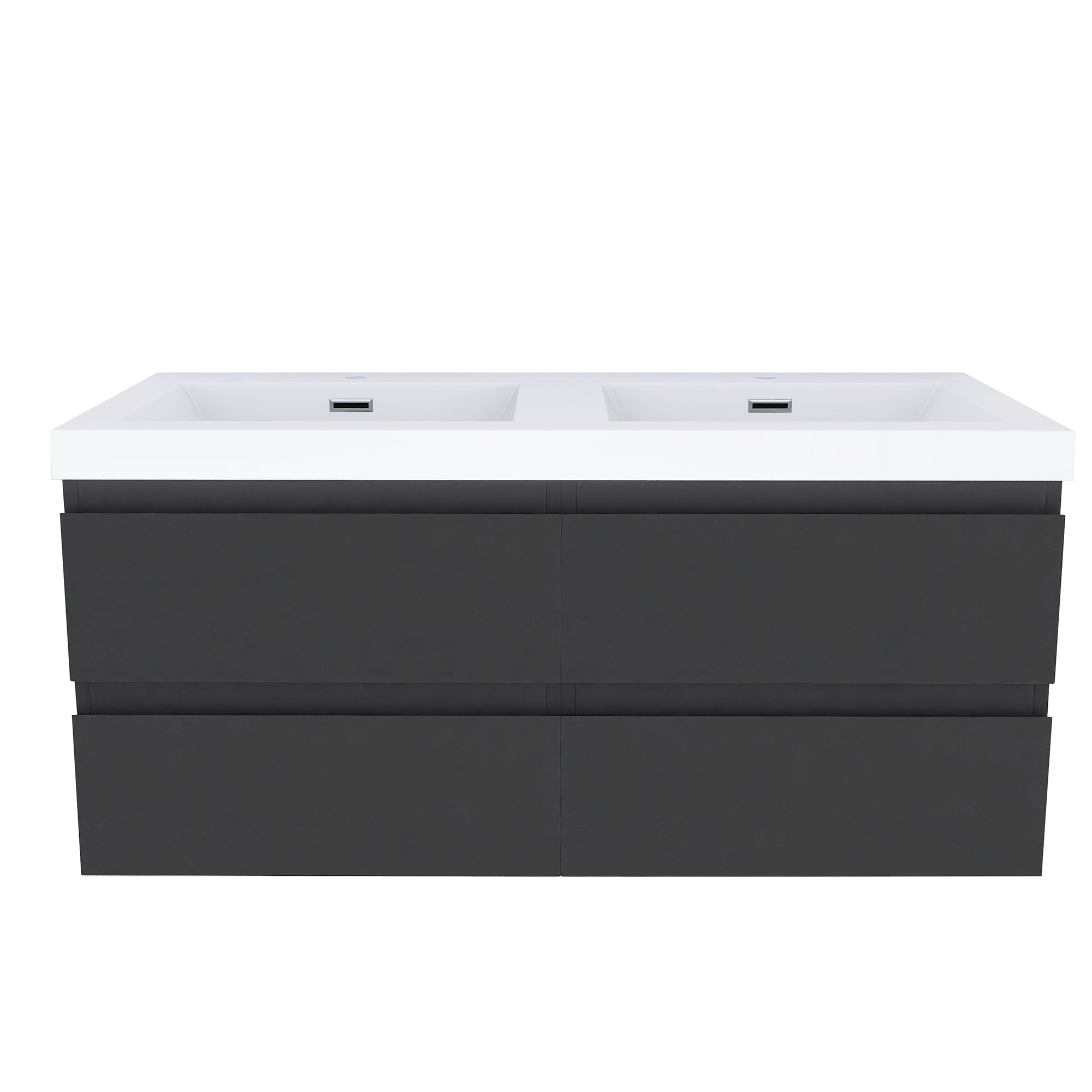 48 inch Wall Mounted Bathroom Vanity Set with Integrated Resin Sink with Drain