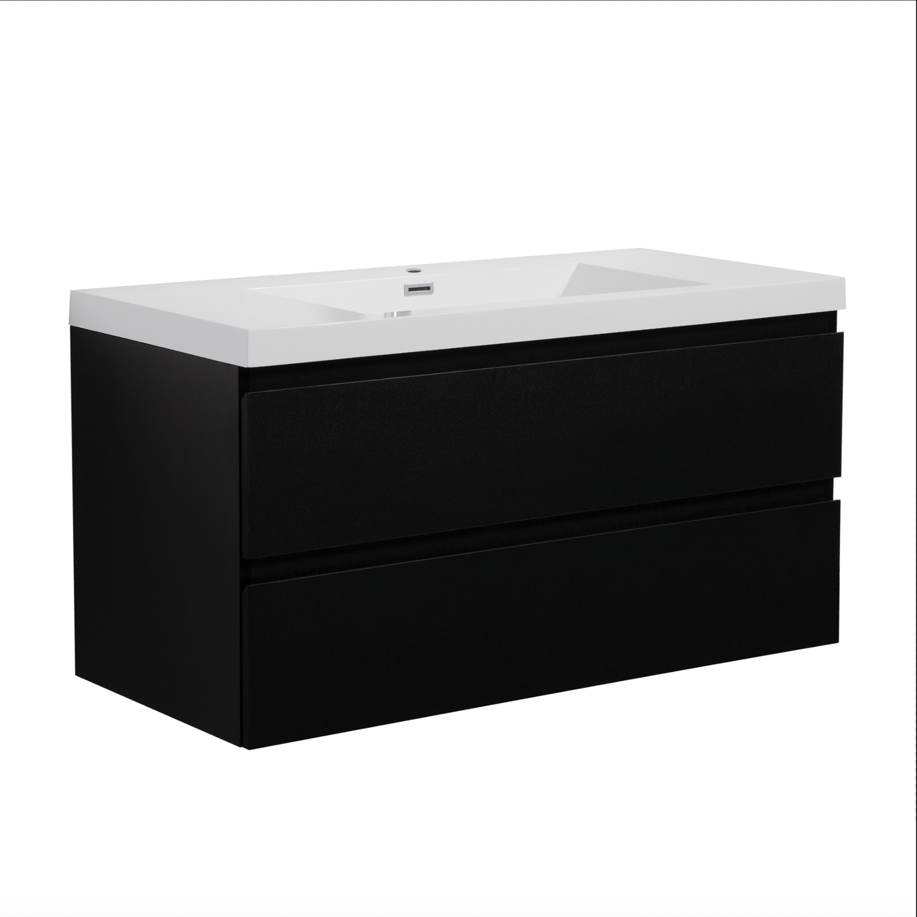 Wall Mounted Bathroom Vanity in White with Soft Close Doors with White Ceramic Basin
