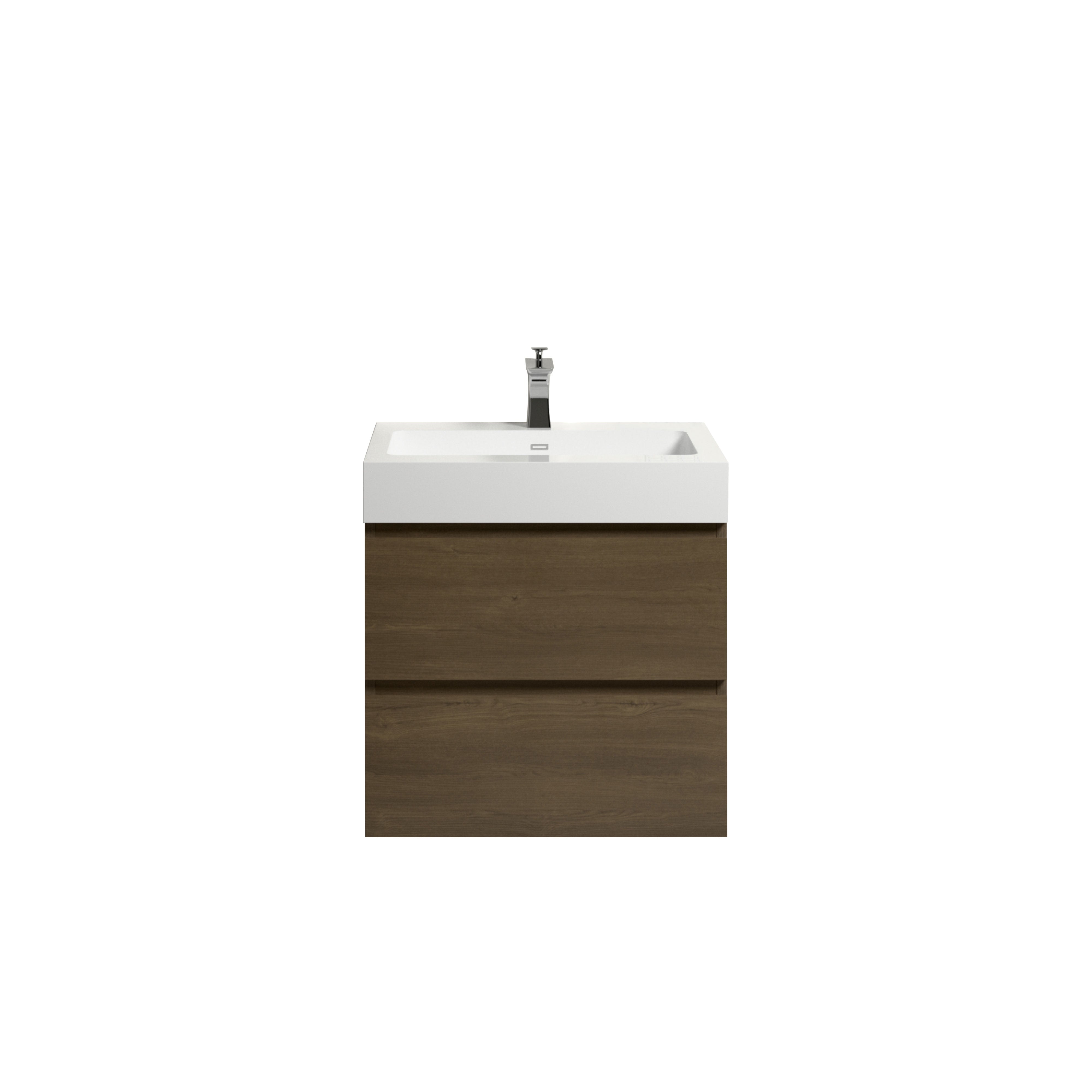 Wall-Mounted Bathroom Vanity Set with Drawer and Solid surface Sink