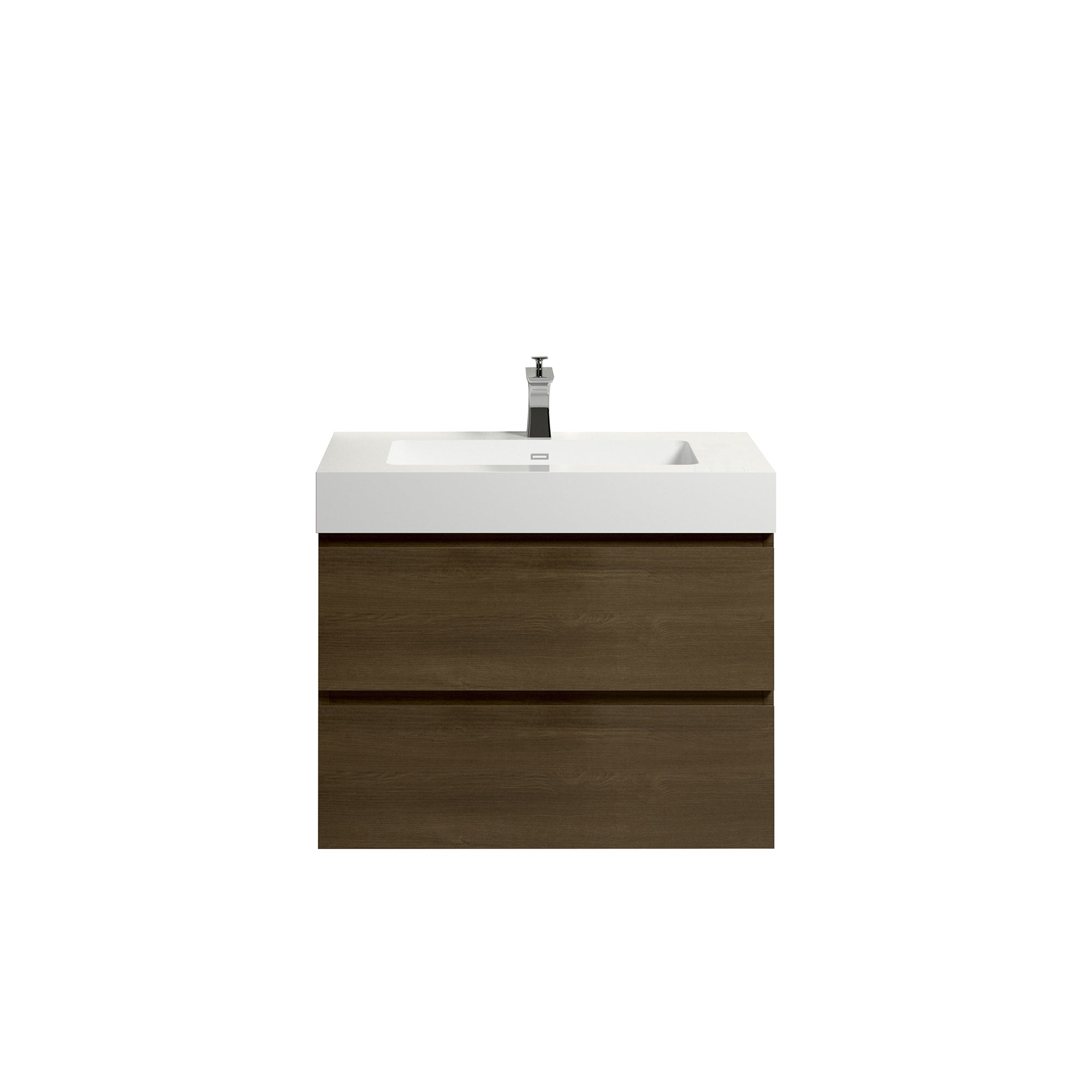 Wall-Mounted Bathroom Vanity Set with Drawer and Solid surface Sink