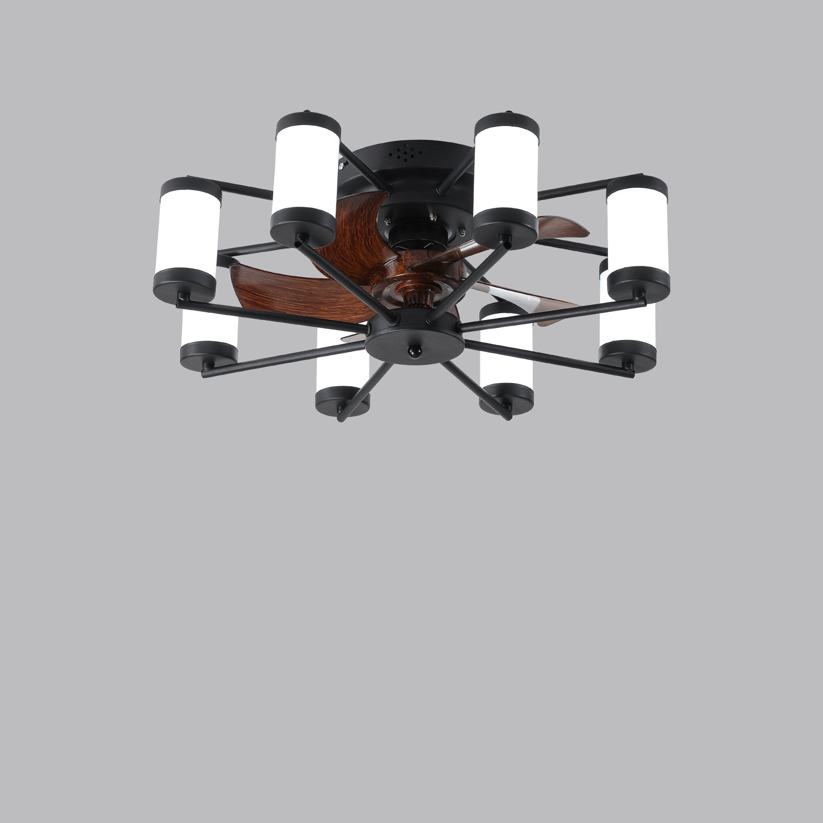 20 in. W x 6 in. H Iron Ceiling Fan in Black with LED Lights