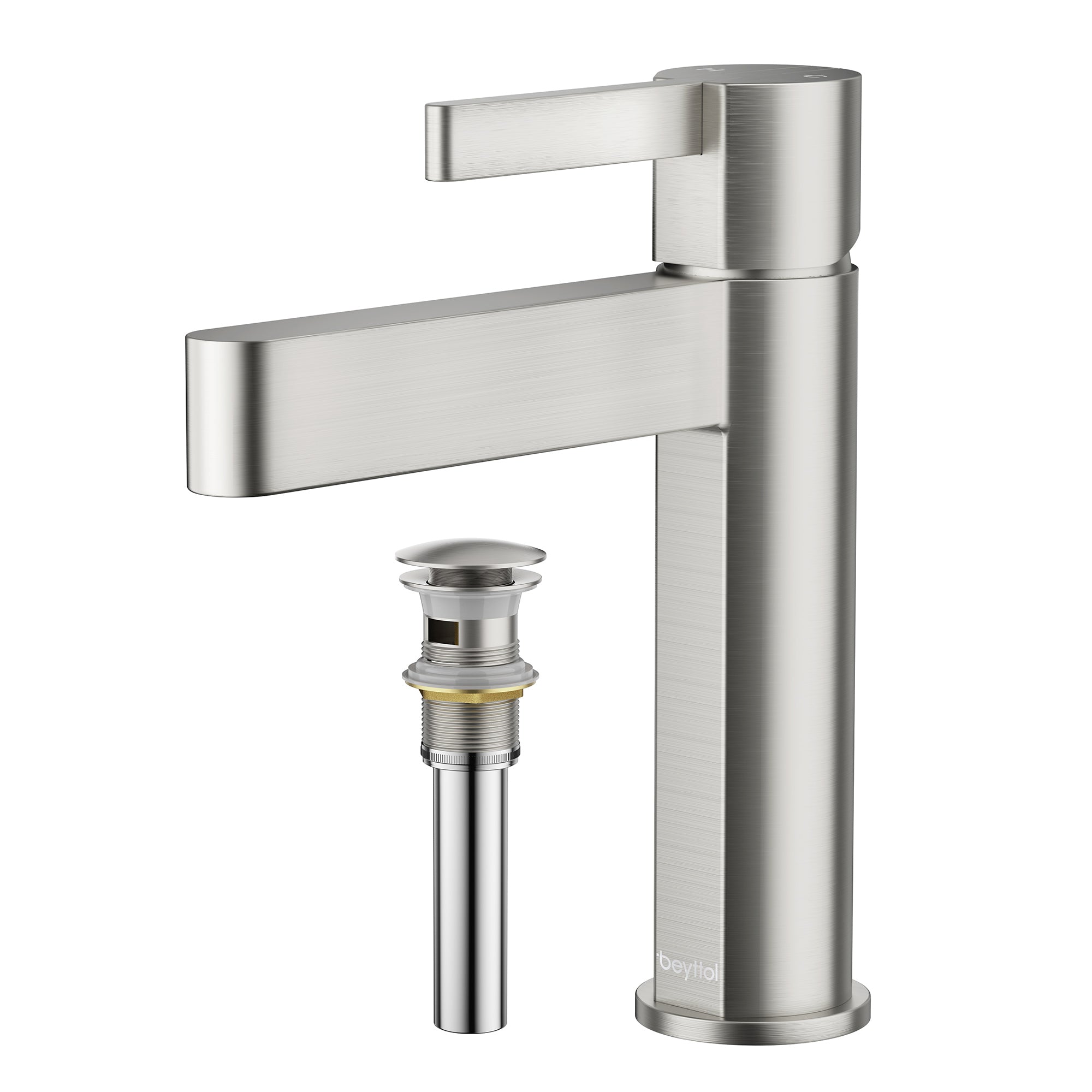 Single Handle Single Hole Brass Bathroom Faucet Set with Drainer