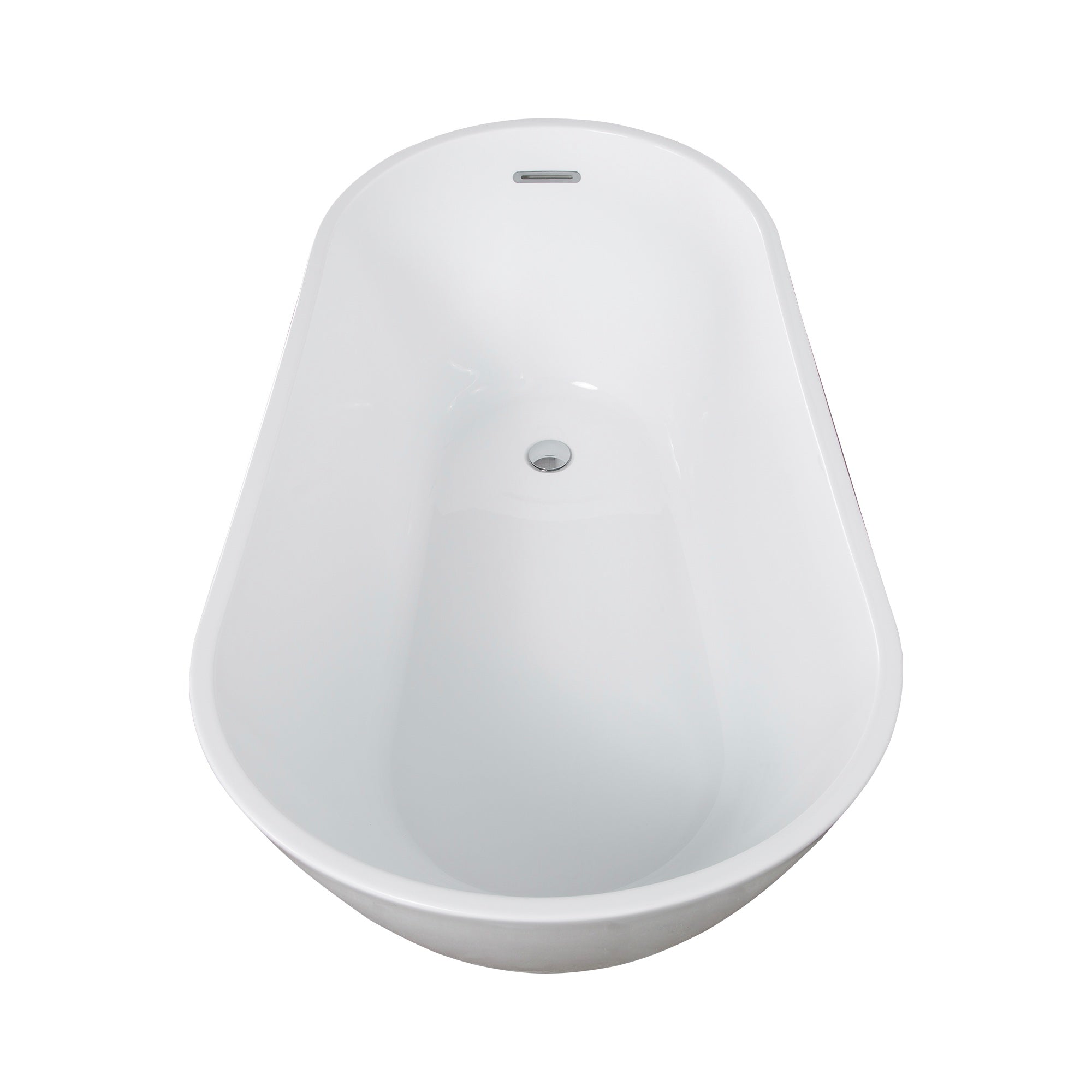 55"/59"/63" Acrylic Single Slipper Freestanding Soaking Bathtub in White
