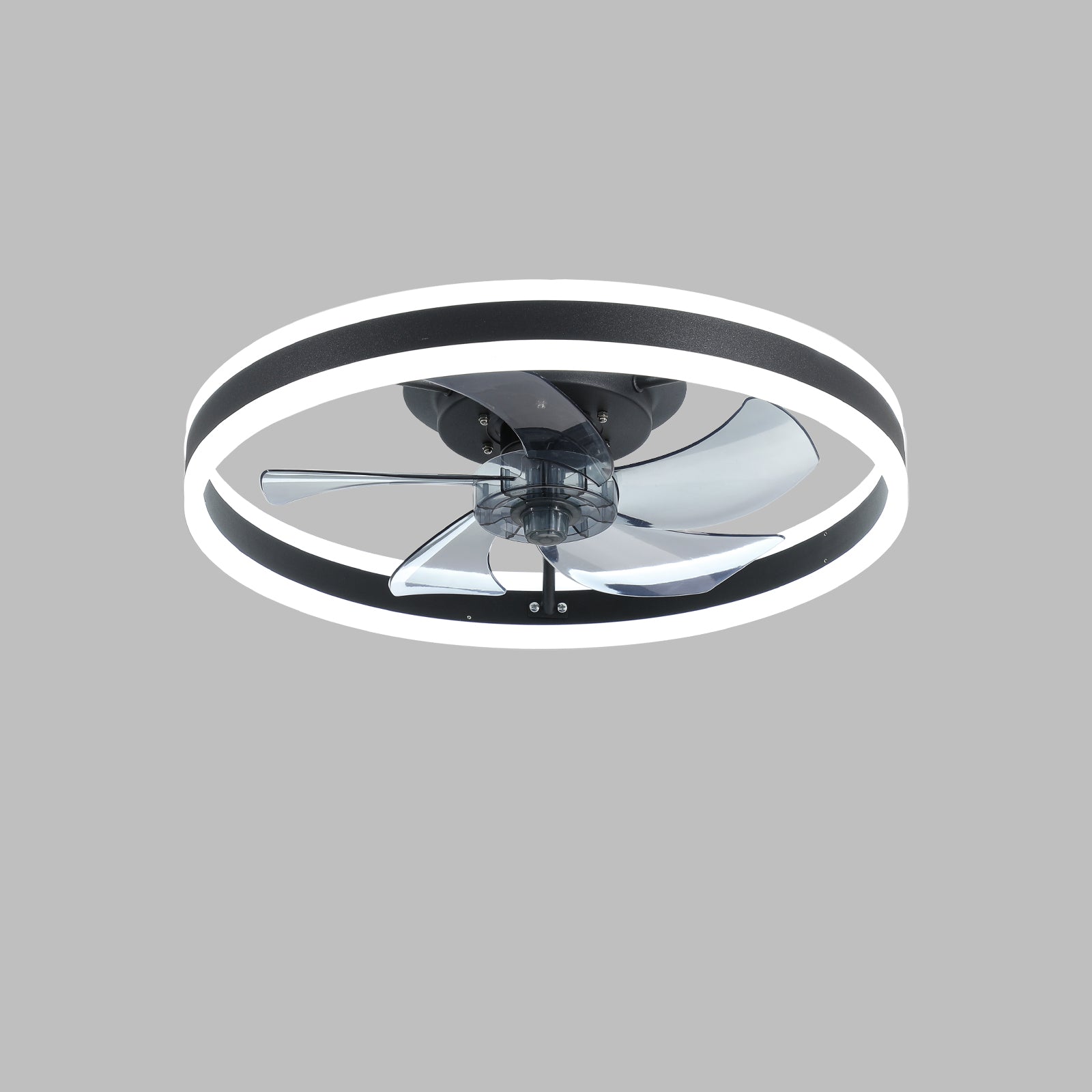 20 in. W x 6 in. H Iron Ceiling Fan in Black with LED Lights