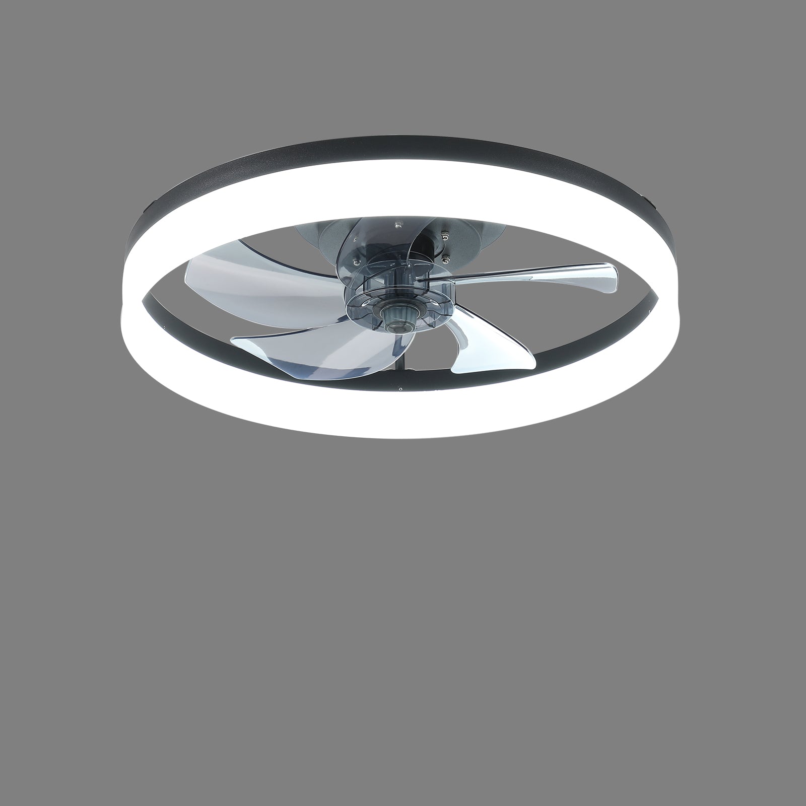 20 in. W x 6 in. H Ceiling Fan in Black and White with Dimmable LED Lights
