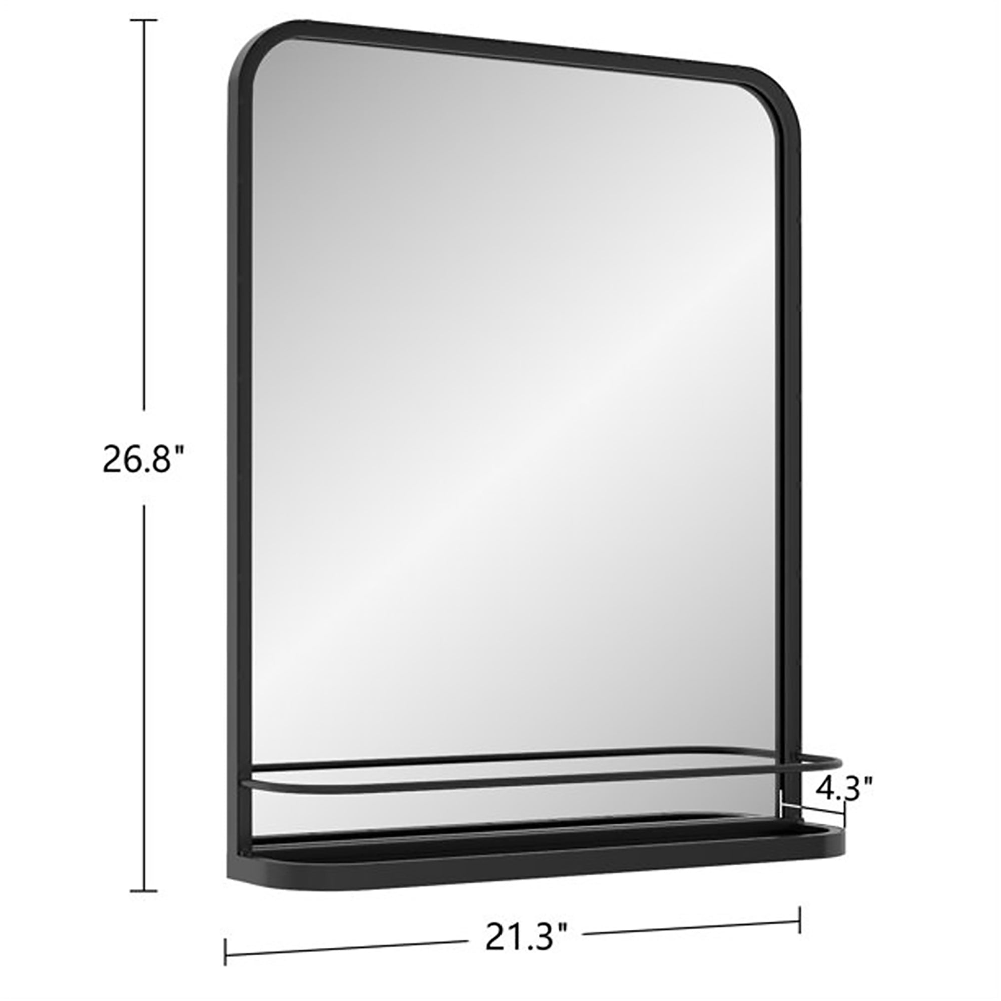 Rectangular Framed Wall Mounted Bathroom Vanity Mirror