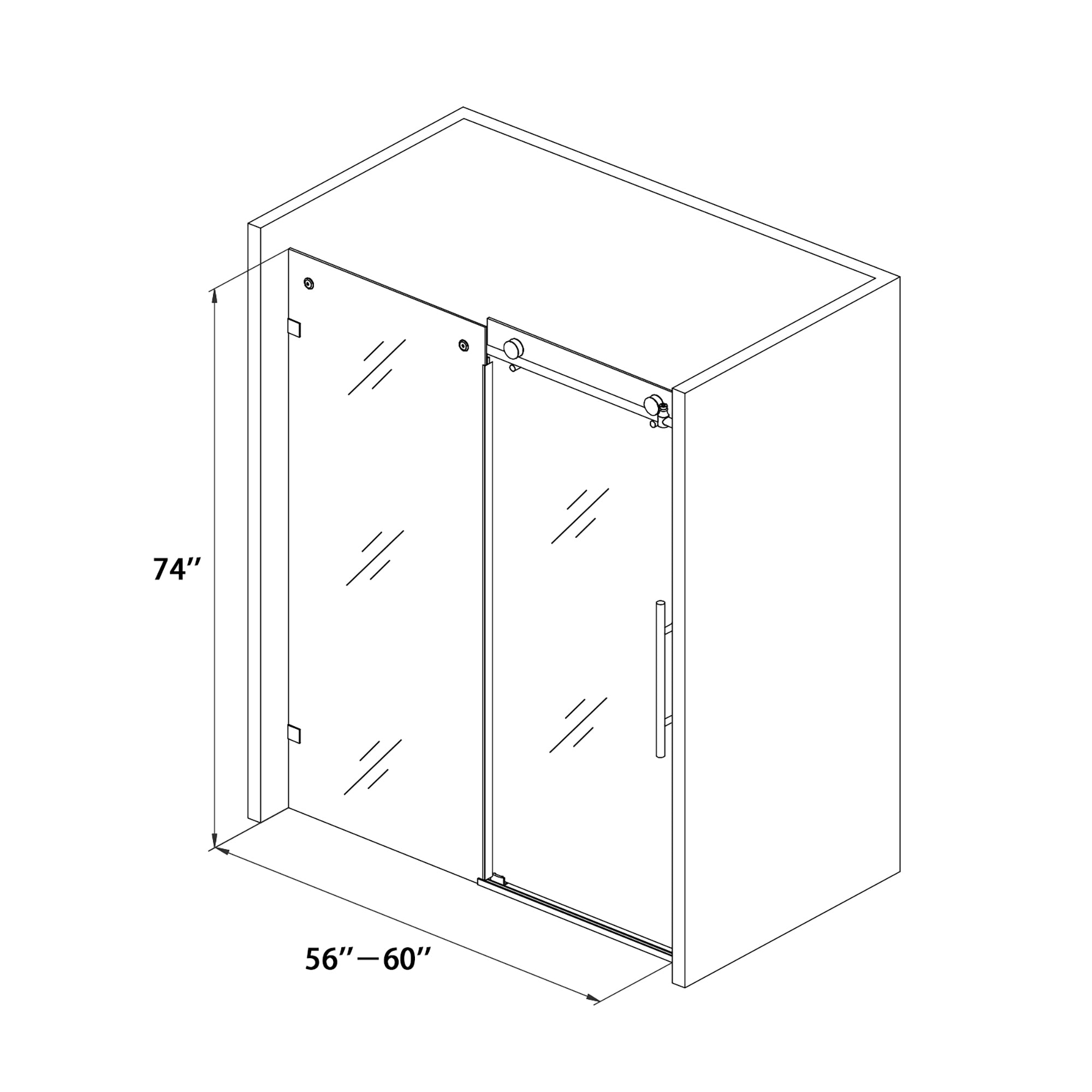 34 in. W X 72 in. H Semi-Frameless Pivot Shower Door in Matte Black with Clear Glass