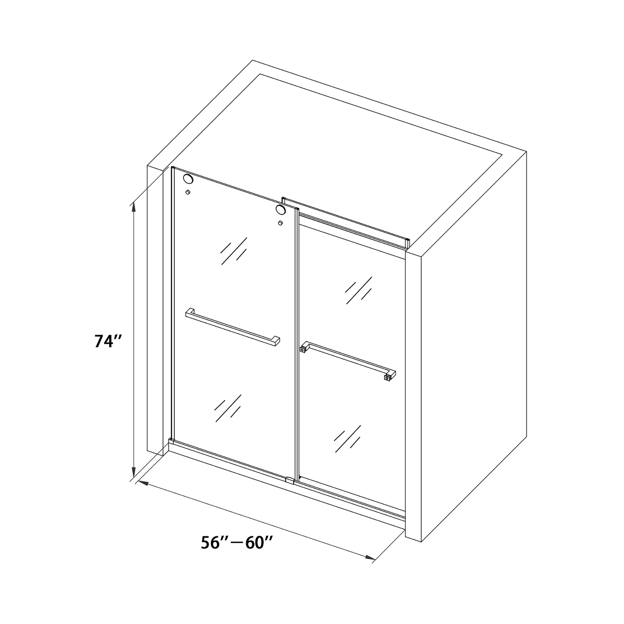 34 in. W X 72 in. H Semi-Frameless Pivot Shower Door in Matte Black with Clear Glass
