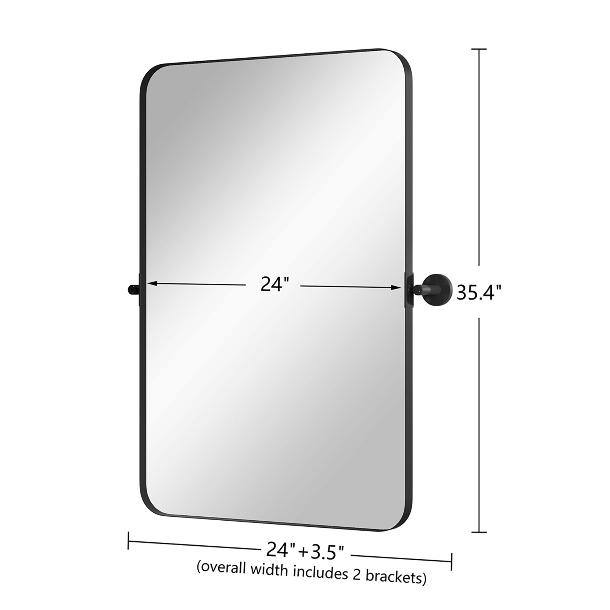 Rectangular Framed Wall Mounted Bathroom Vanity Mirror