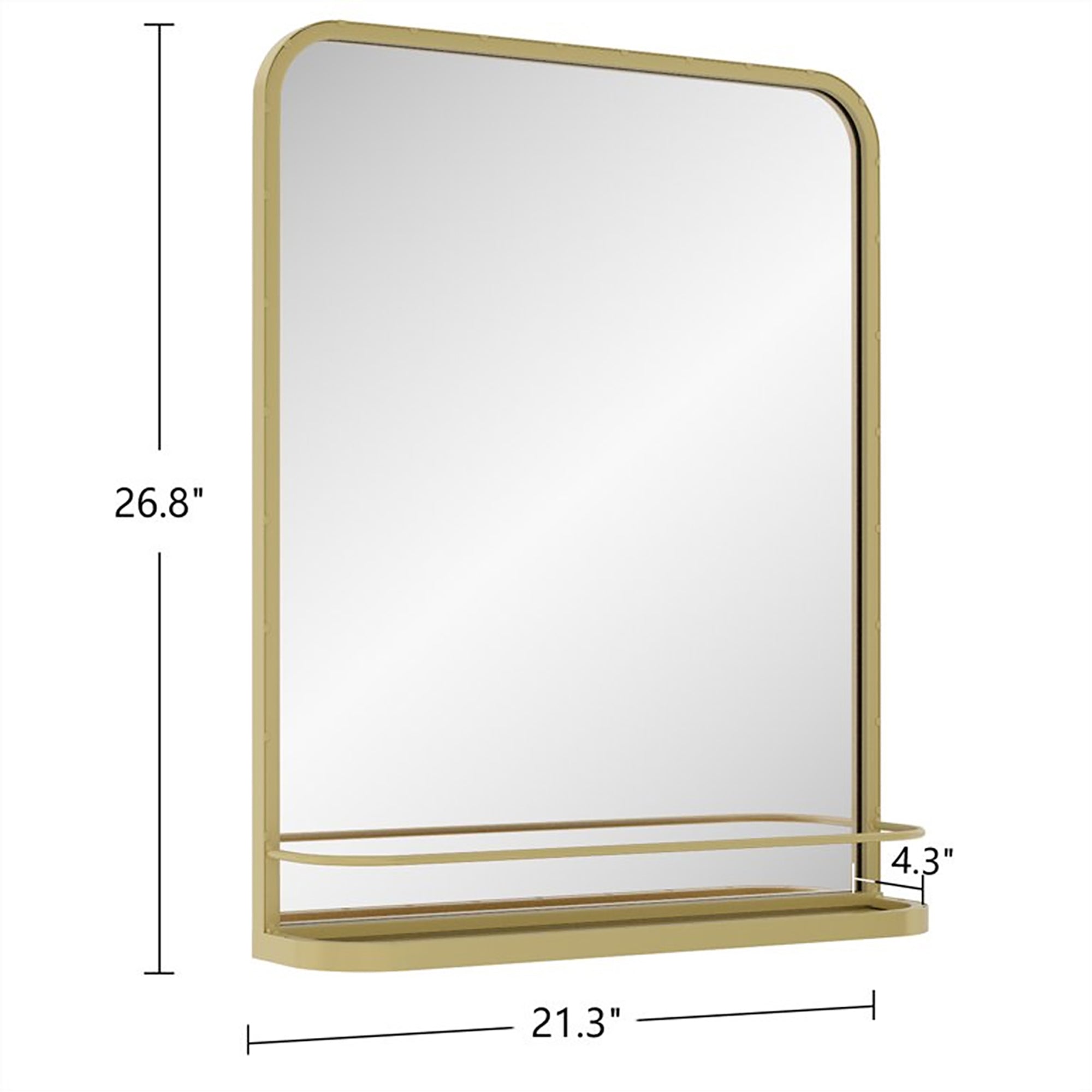 Rectangular Framed Wall Mounted Bathroom Vanity Mirror