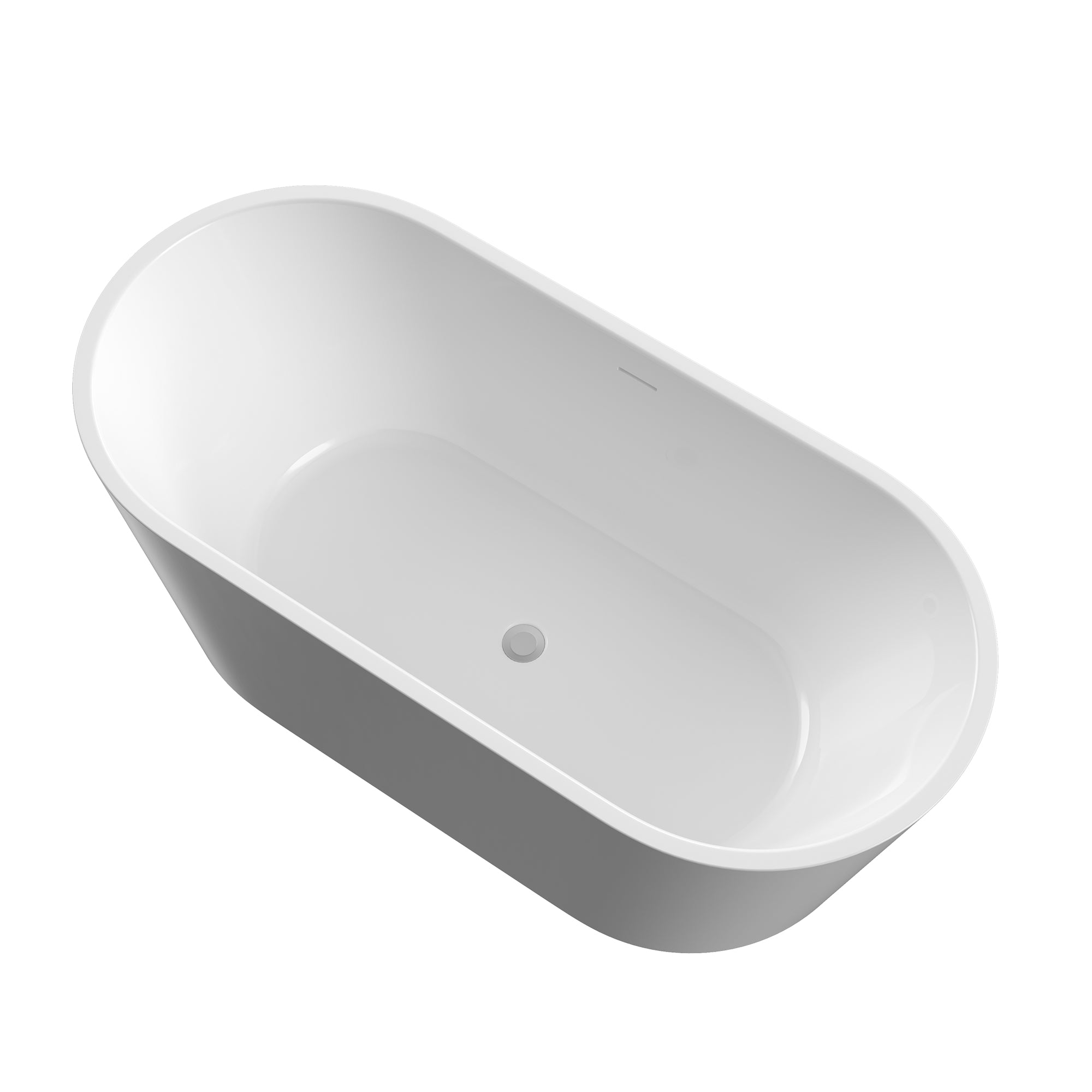 51 in. Acrylic Flatbottom Non-Whirlpool Bathtub in White