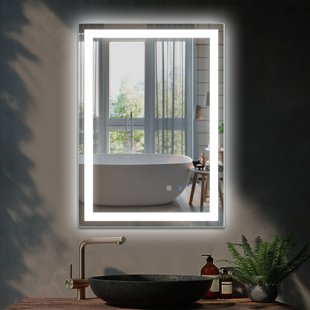 Rectangle Iron Framed Dimmable Anti-fog Wall Bathroom Vanity Mirror