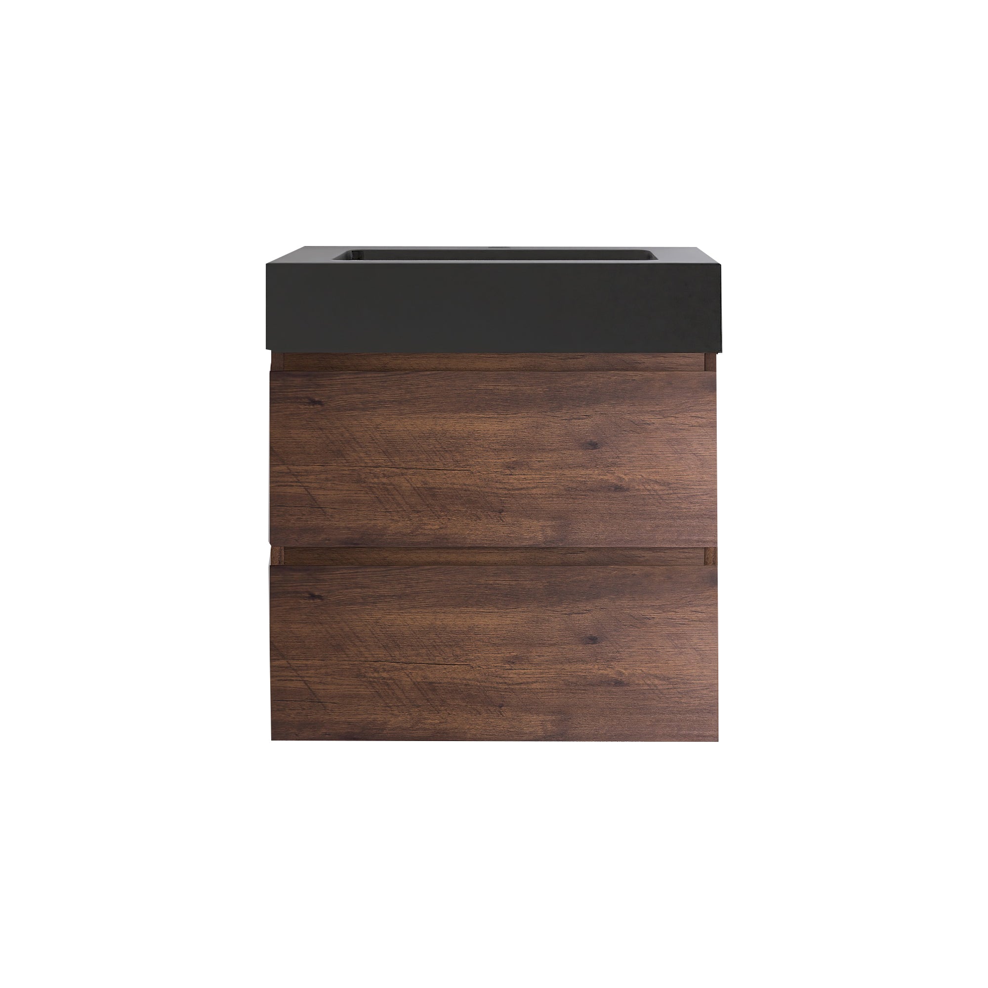 Wood Wall-Mounted Bathroom Vanity Set with Integrated Solid Surface Sink