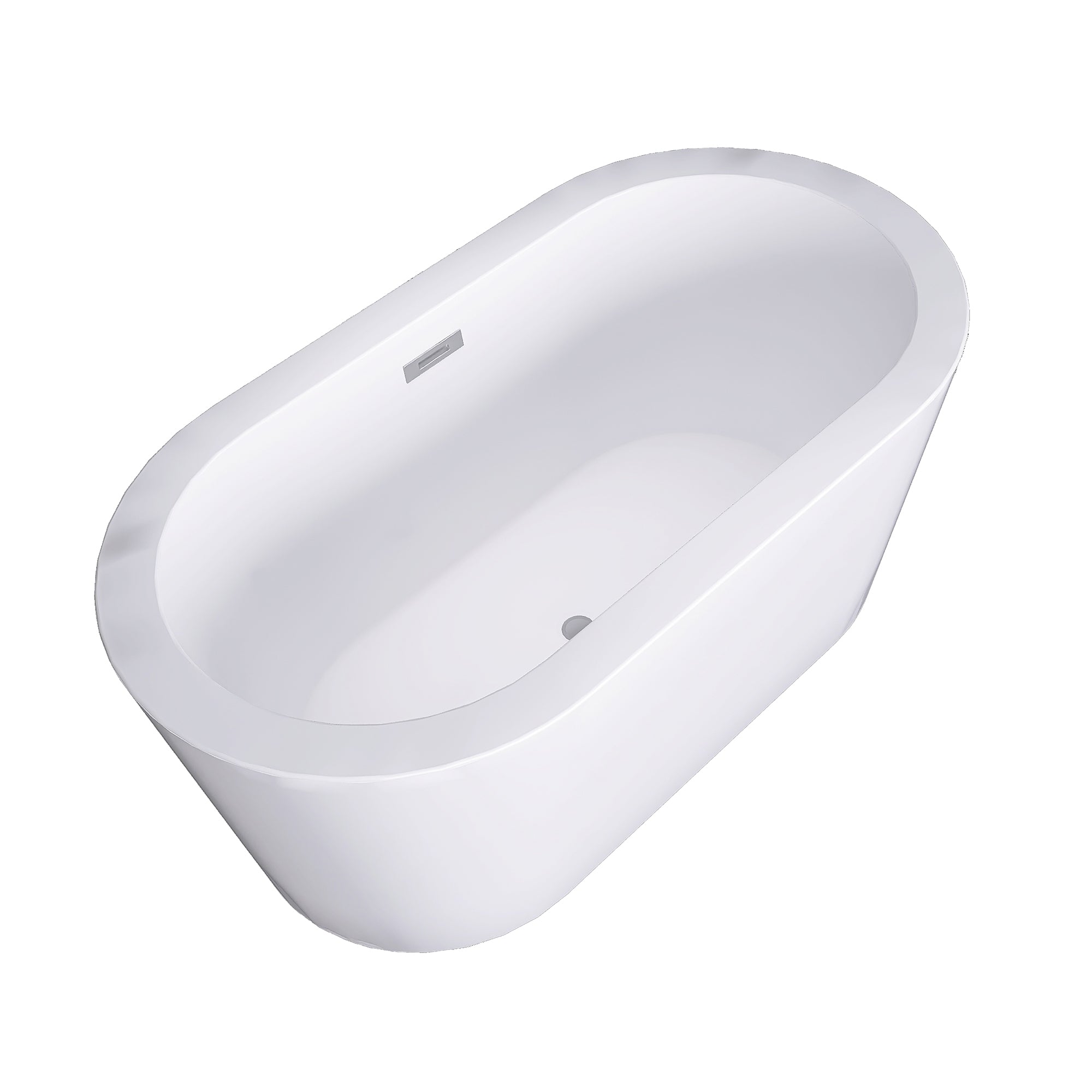 55" x 30" Freestanding Soaking Acrylic Bathtub