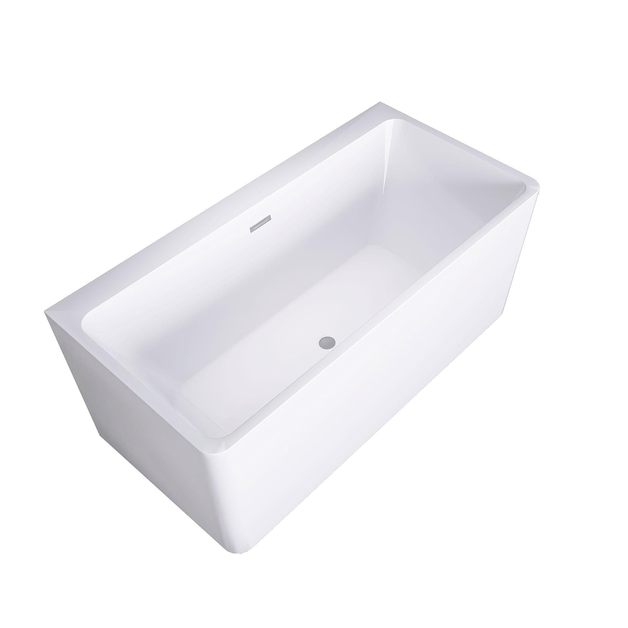 55" x 28" Freestanding Soaking Acrylic Bathtub