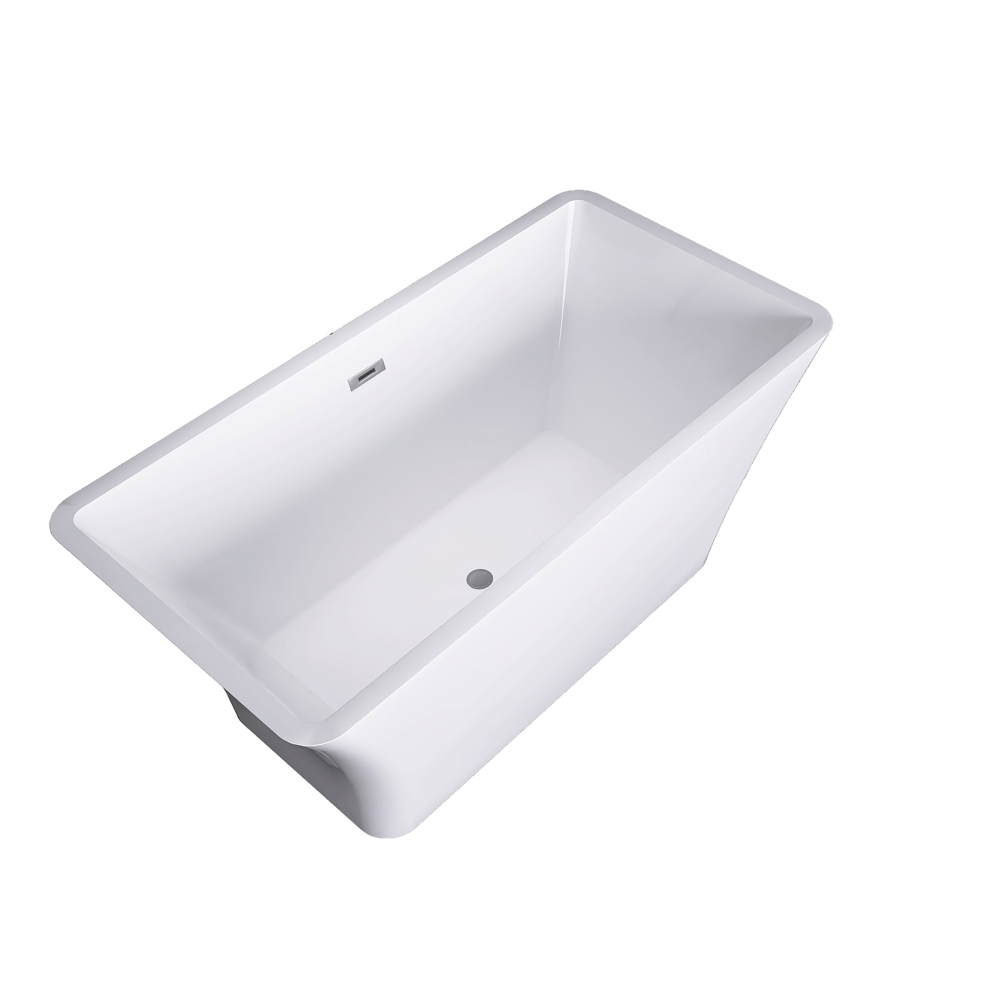 55" x 28" Freestanding Soaking Acrylic Bathtub