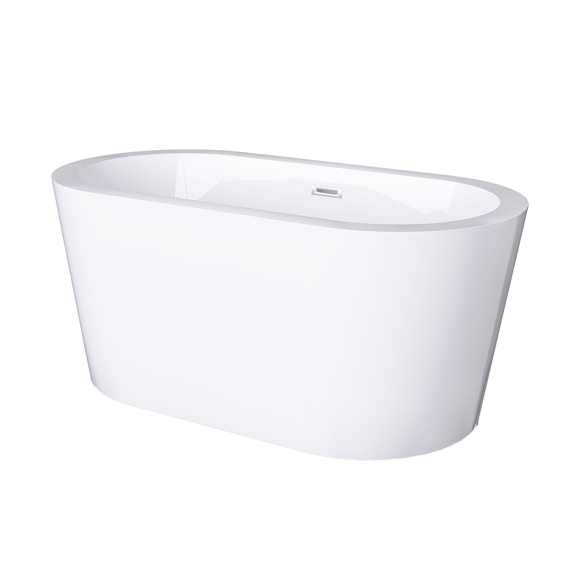 55" x 27.5" Freestanding Double Slipper Soaking Acrylic Bathtub