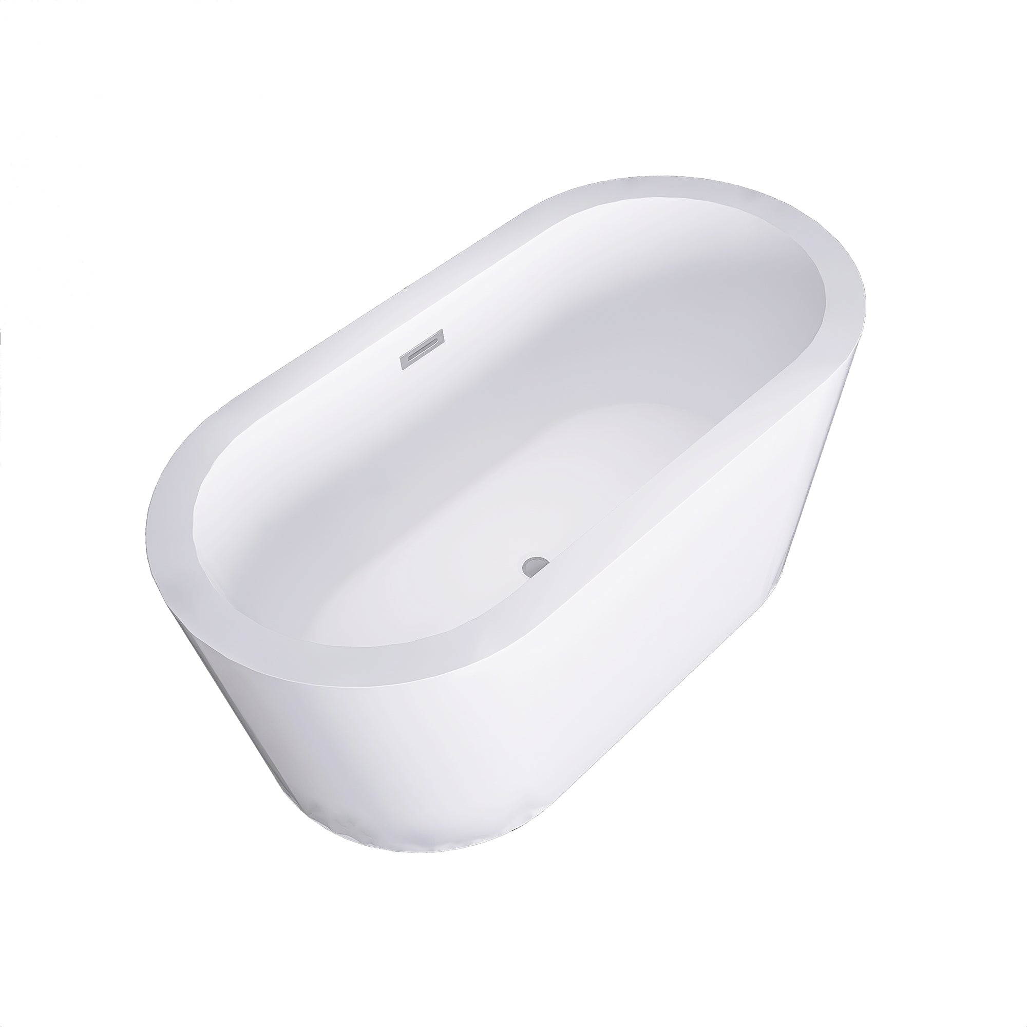 55" x 27.5" Freestanding Double Slipper Soaking Acrylic Bathtub