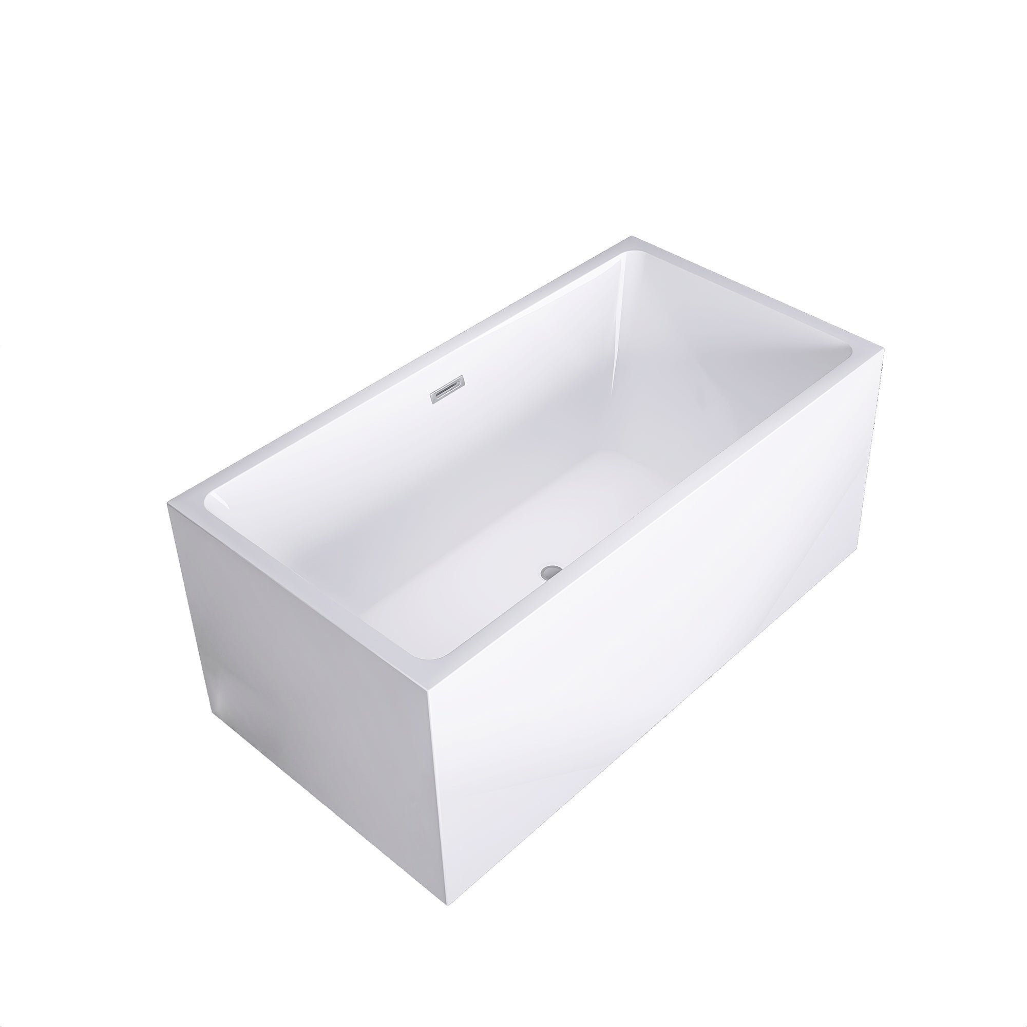 55" x 30" Freestanding Double Slipper Soaking Acrylic Bathtub