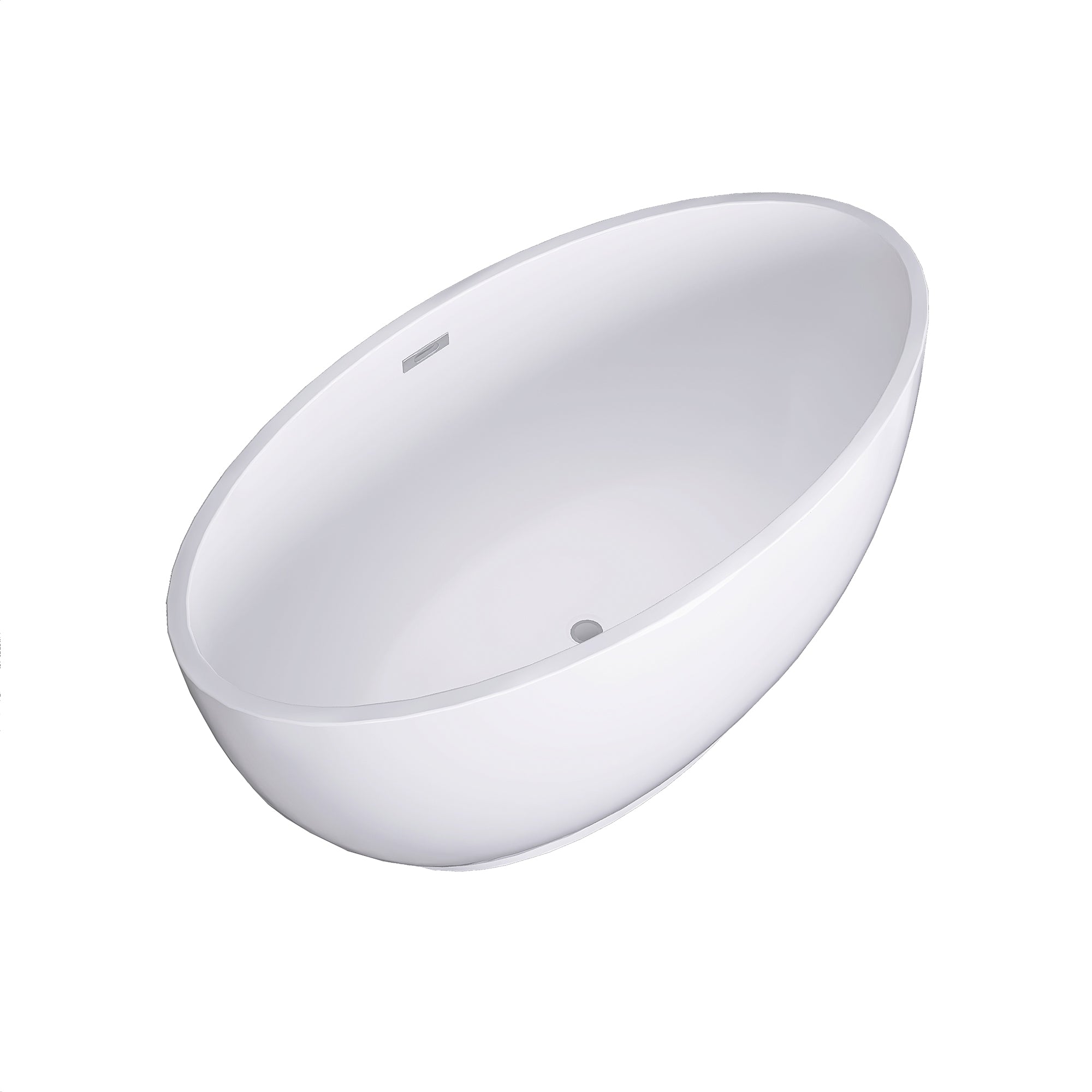 55" x 30" Freestanding Double Slipper Soaking Acrylic Bathtub