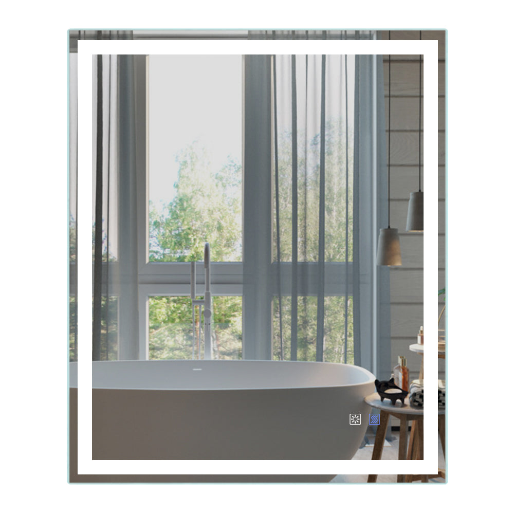 Rectangle Iron Framed Dimmable Anti-fog Wall Bathroom Vanity Mirror