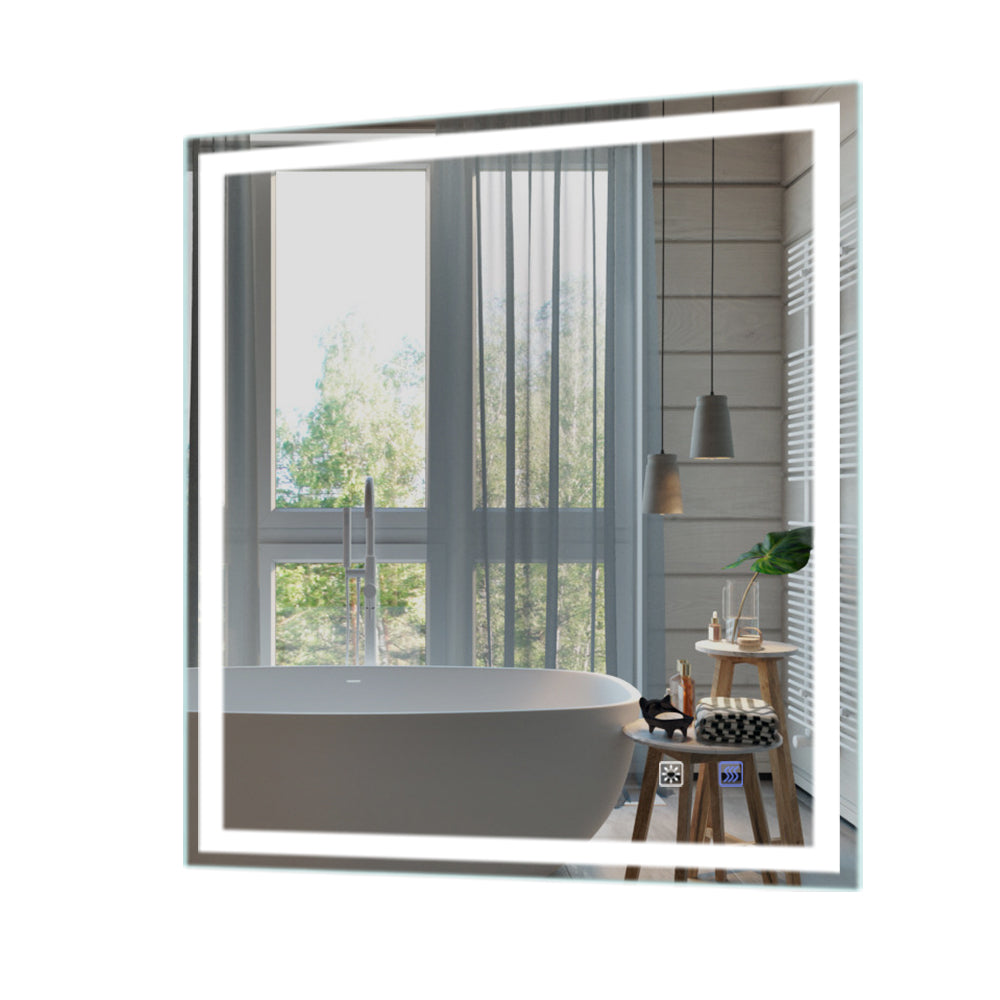 Rectangle Iron Framed Dimmable Anti-fog Wall Bathroom Vanity Mirror