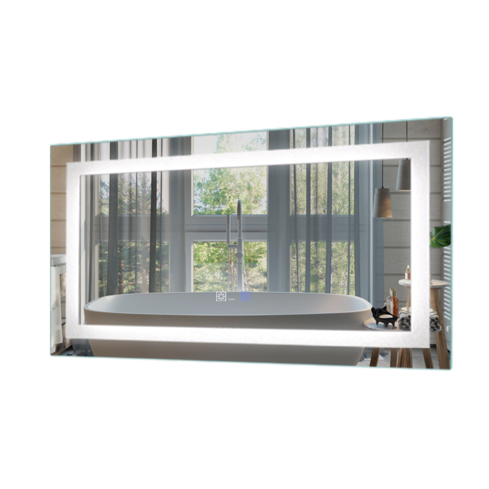 Rectangle Aluminium Framed Dimmable Anti-fog Wall Bathroom Vanity Mirror