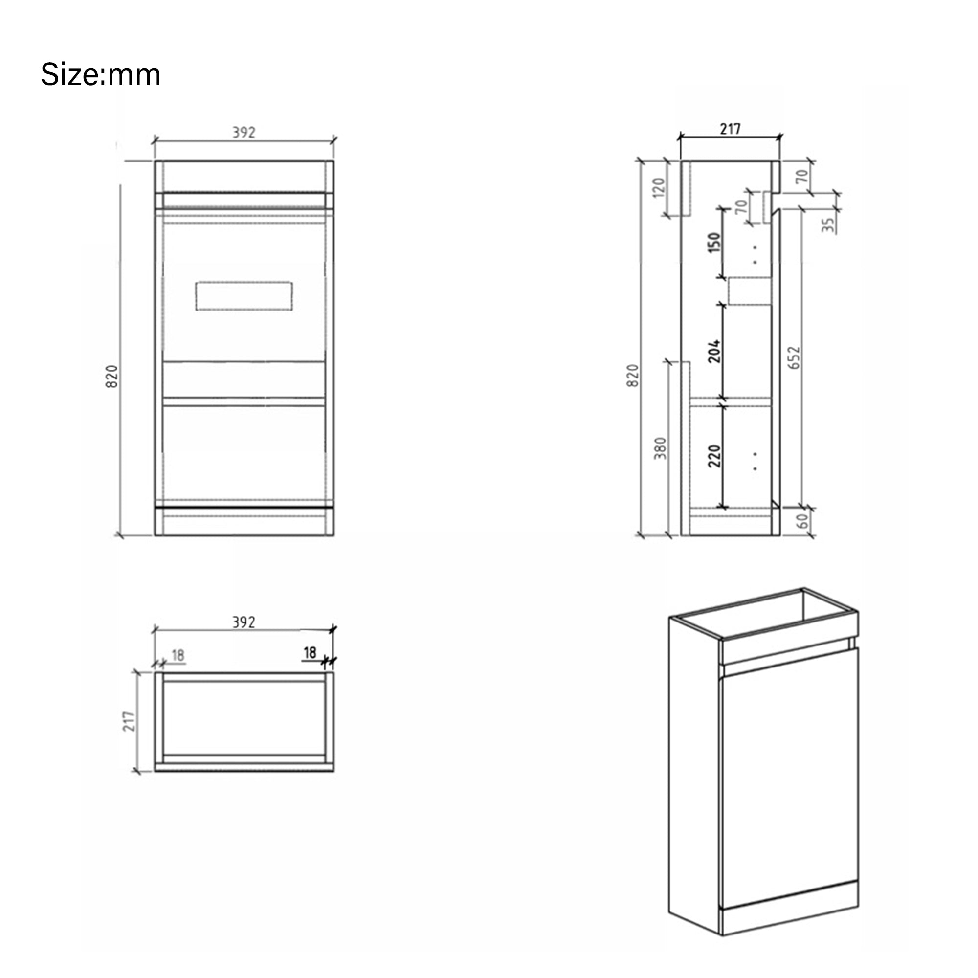 Wall-Mounted Bathroom Vanity Set in Grey with White Integrated Artificial Stone Sink