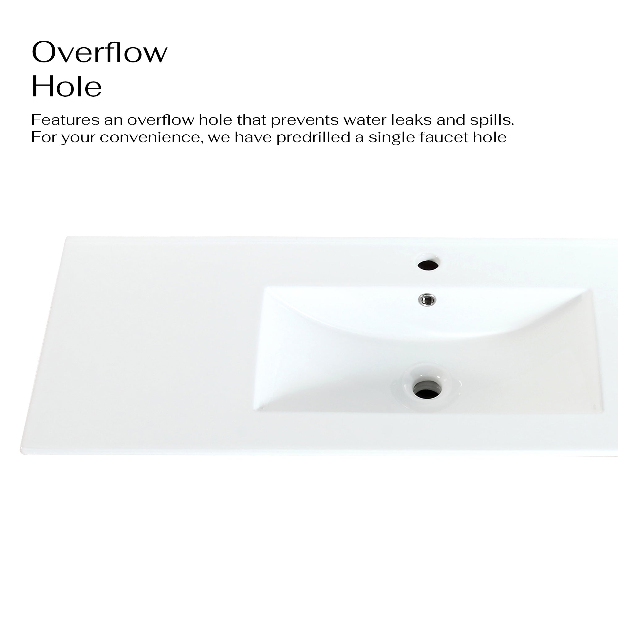 24 in. W x 18 in. D Bath Vanity Set in White with Ceramic Vanity Top in White with White Basin
