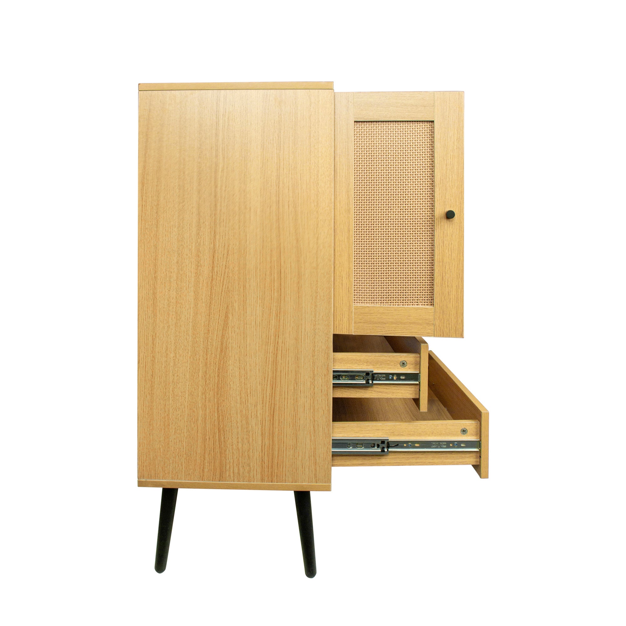 24" Tall Wood Double Door Accent Cabinet with 2 Drawers