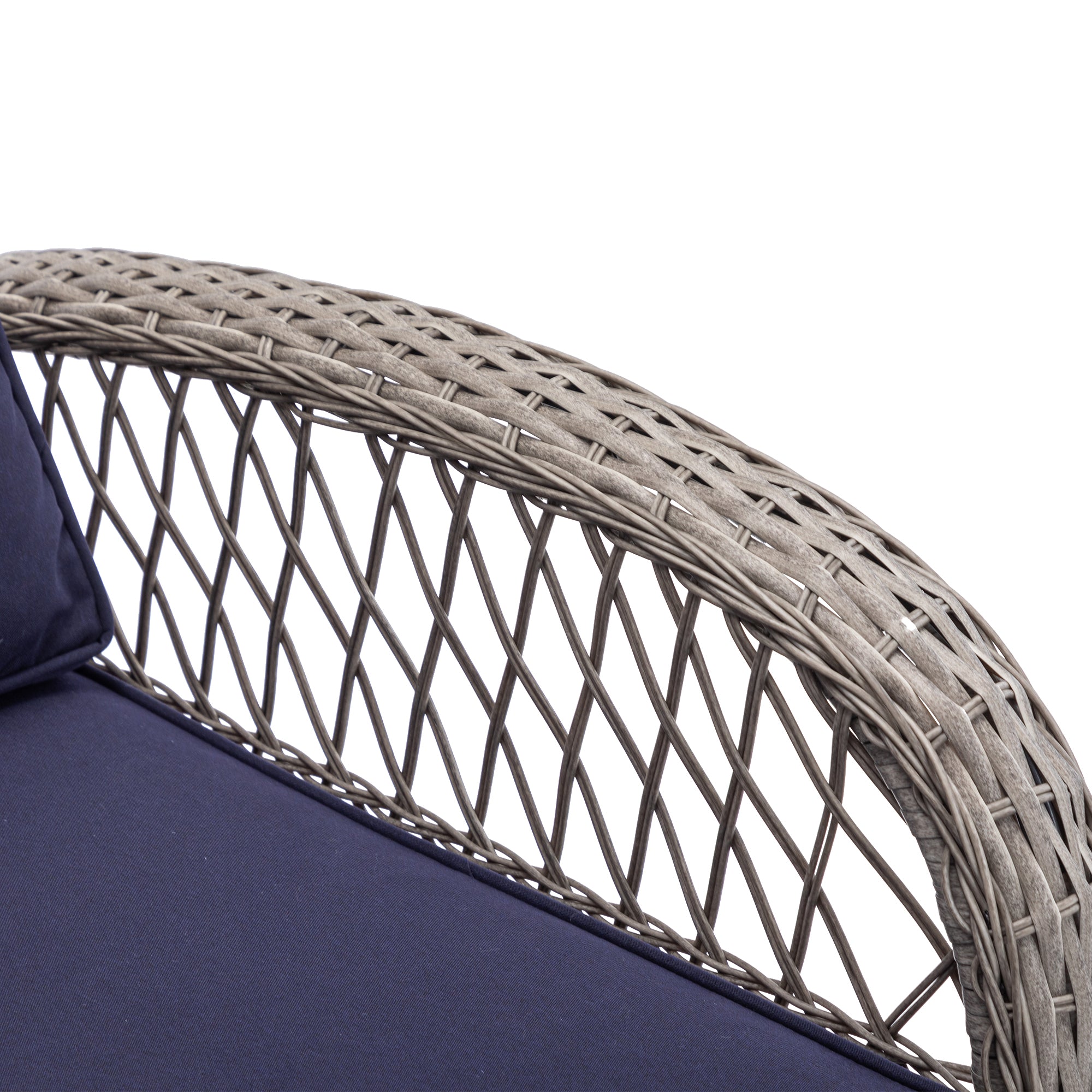 3 Pieces Outdoor Patio Wicker Swivel Chair Set with Cushions