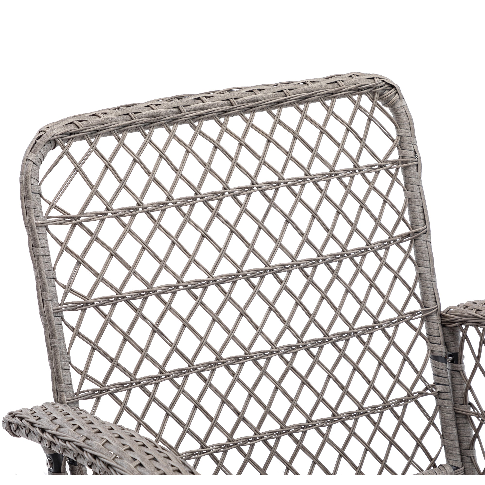 3 Pieces Outdoor Patio Wicker Swivel Chair Set with Cushions