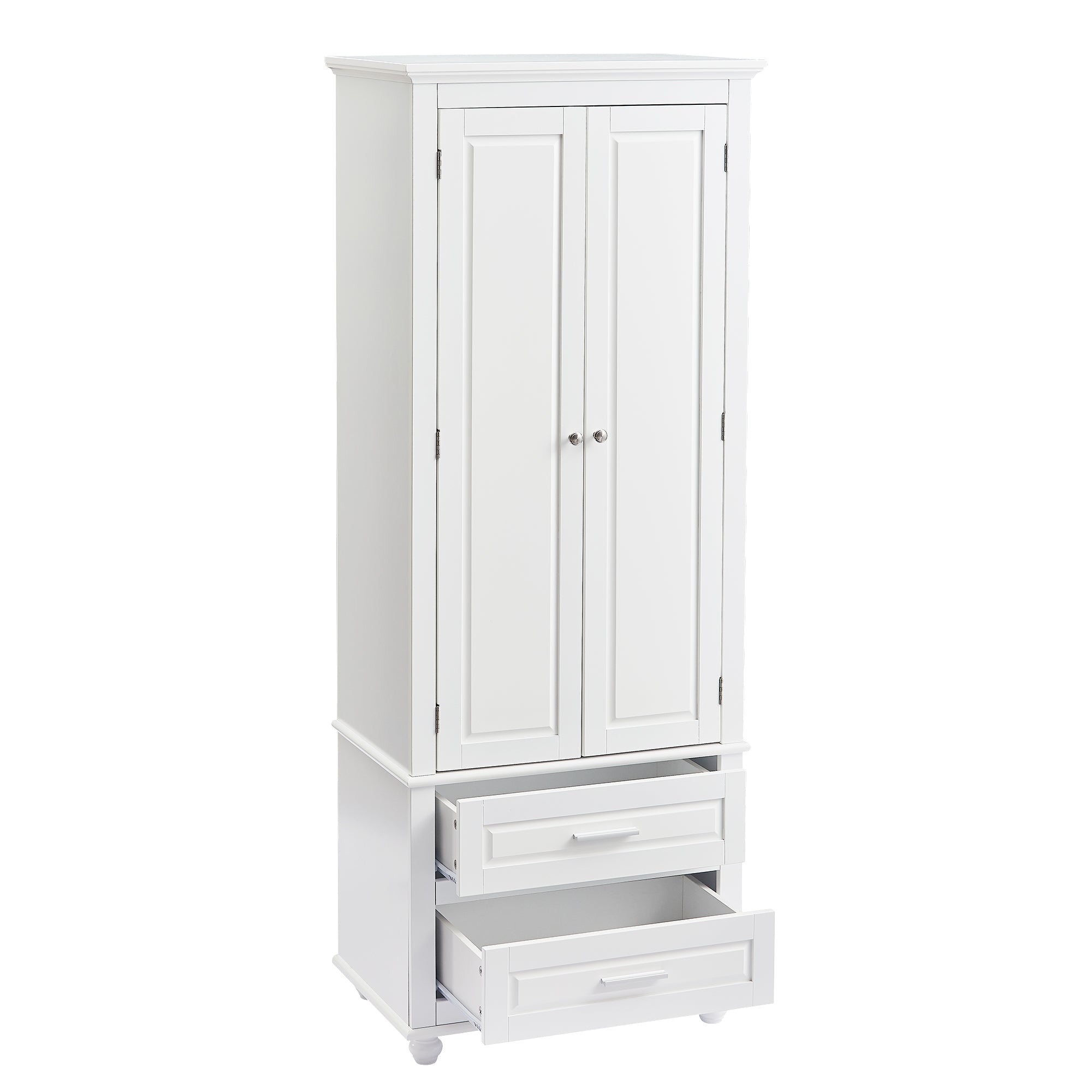 Tall Storage Cabinet with Two Drawers for Bathroom/Office