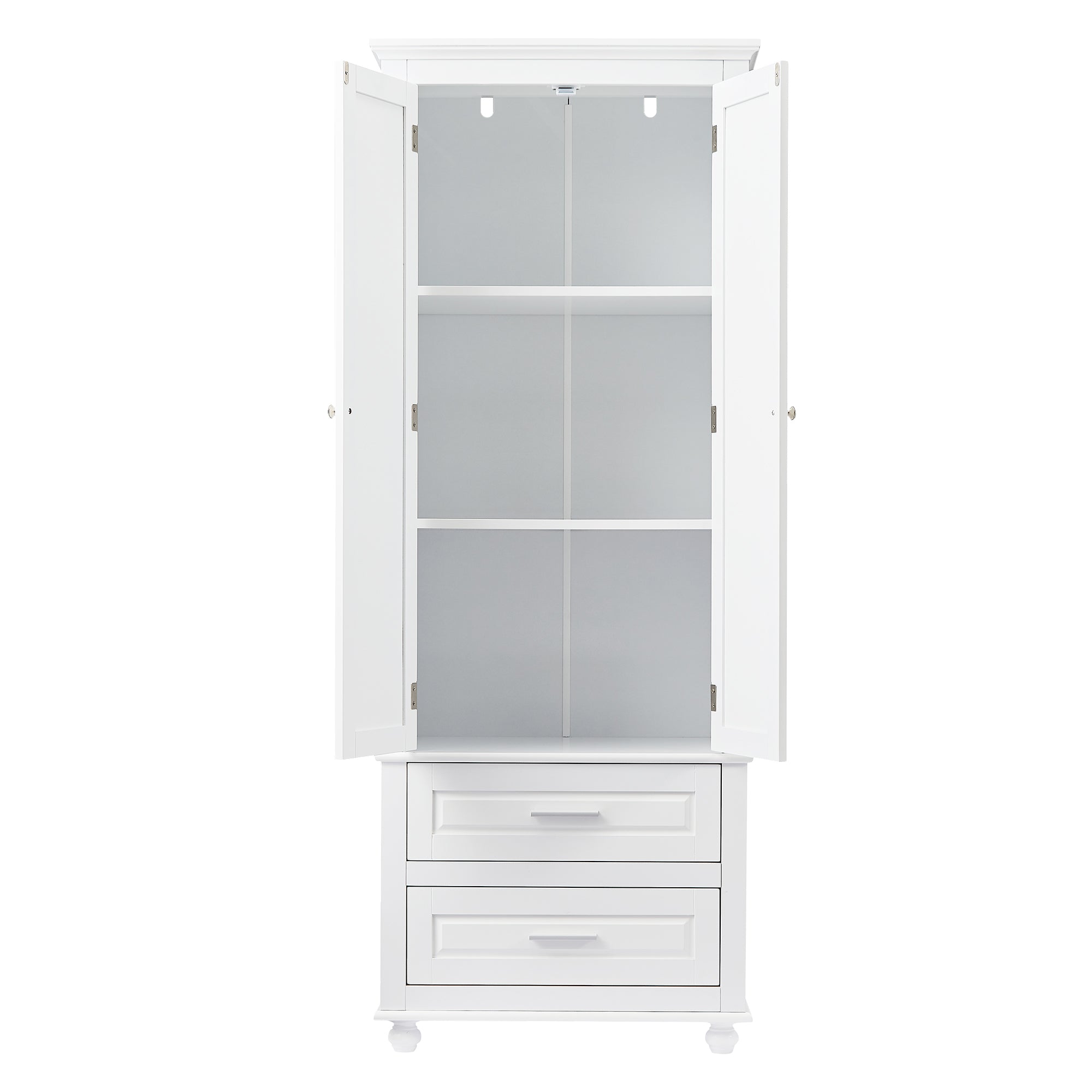 Tall Storage Cabinet with Two Drawers for Bathroom/Office