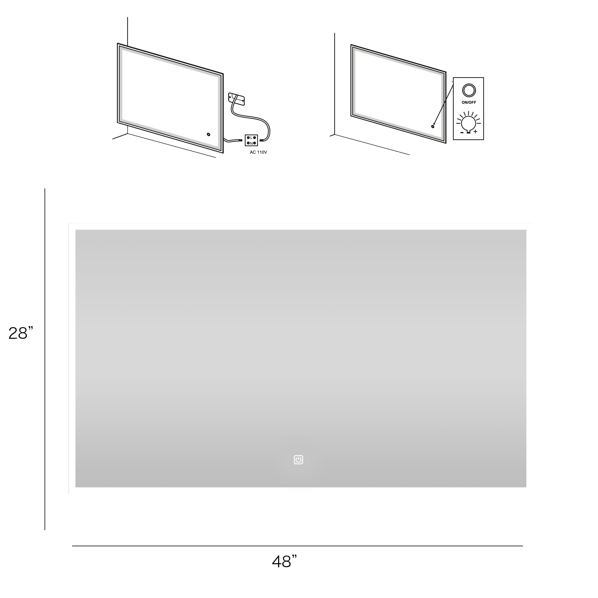 3041Rectangular Frameless Wall-Mount Anti-Fog LED Light Bathroom Vanity Mirror
