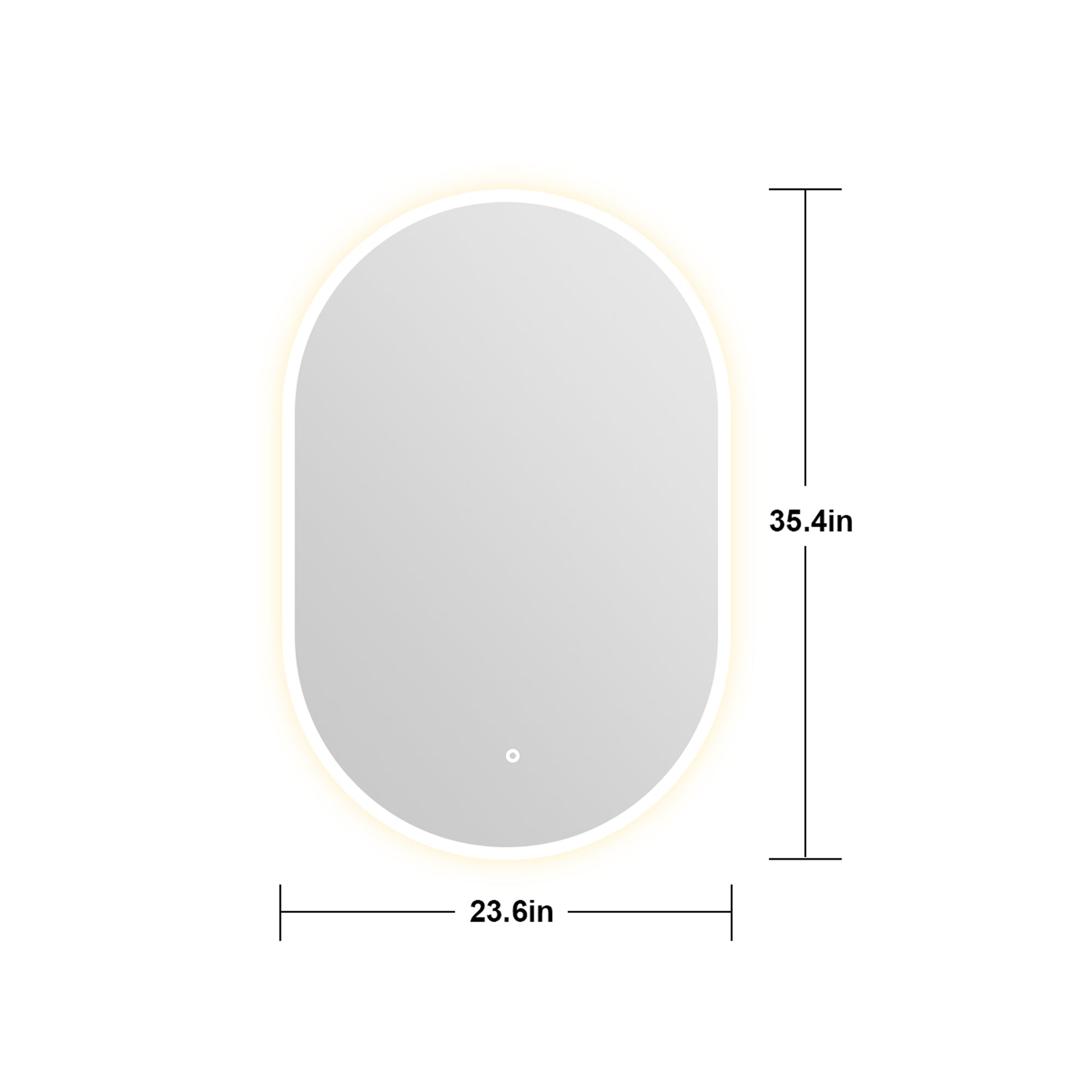 24 in. W x 36 in. H Large Oval Frameless Anti-Fog LED Light Wall-Mount Bathroom Vanity Mirror