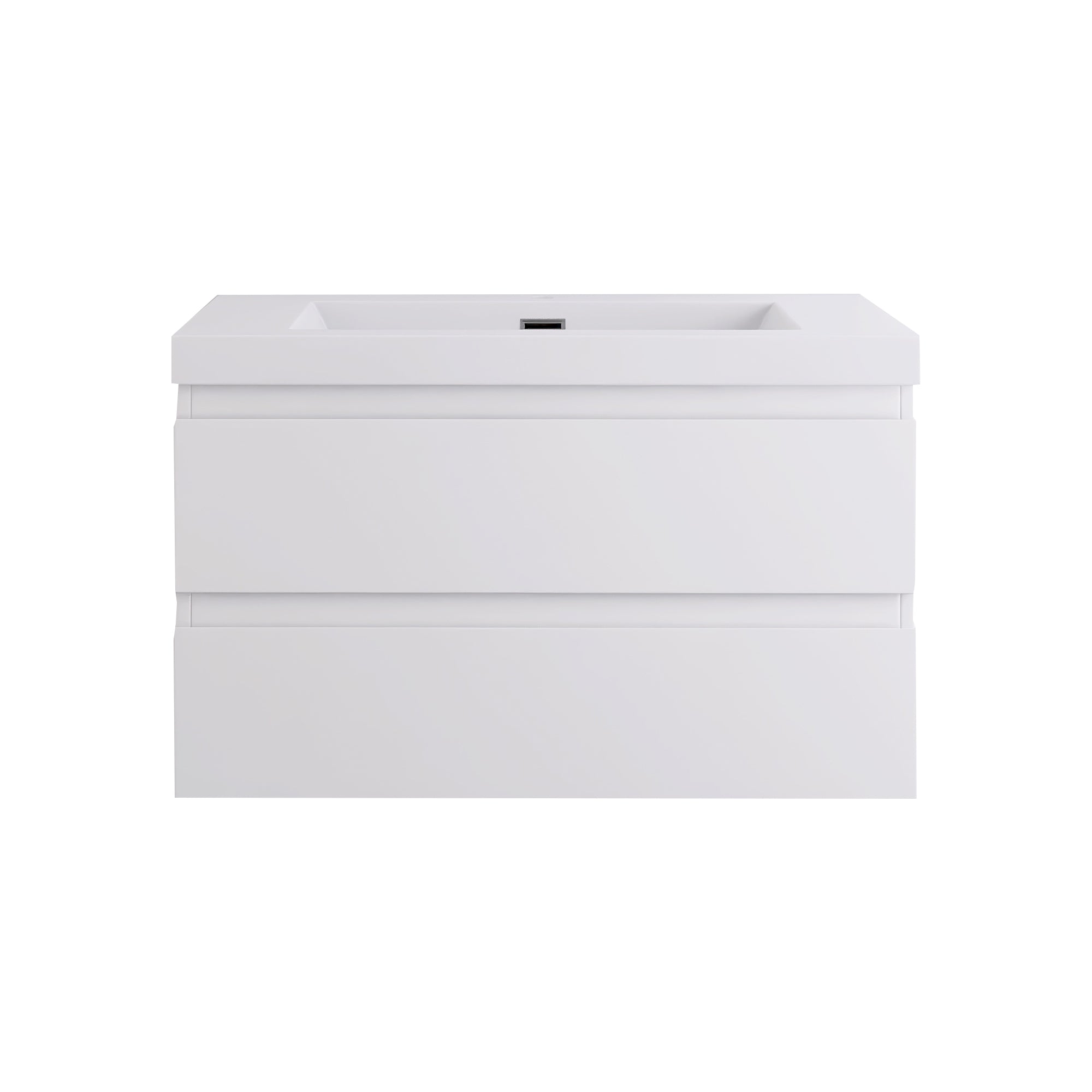 Staykiwi Wall-Mounted 2-drawer Bathroom Vanity Set with Integrated Resin Sink