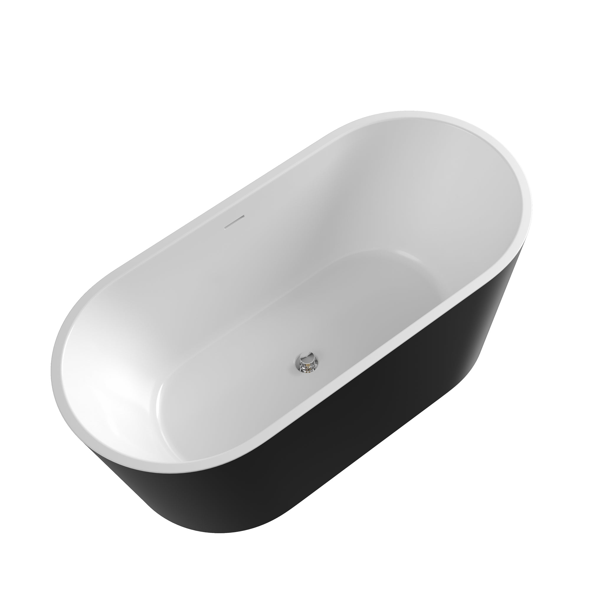 59 in. Acrylic Flatbottom Non-Whirlpool Soaking Bathtub