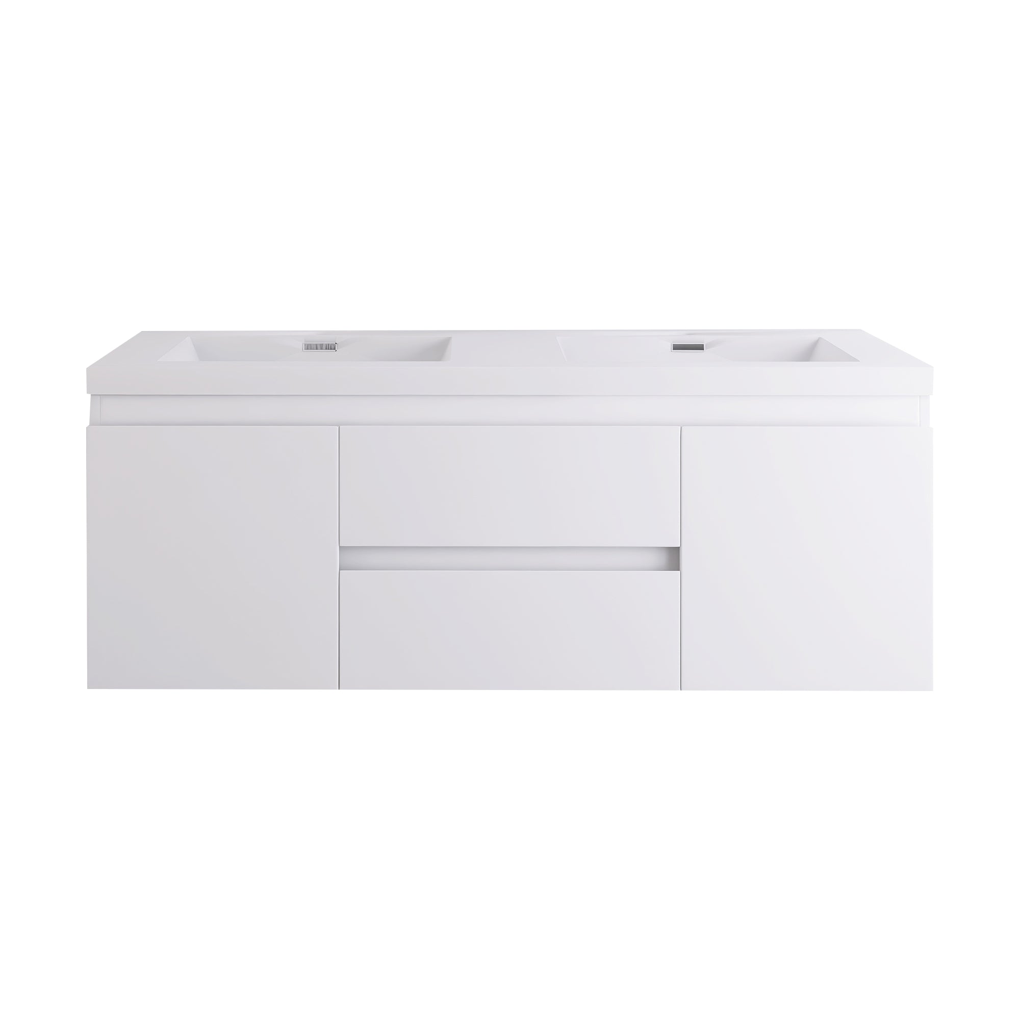 Staykiwi Wall-Mounted 2-drawer Bathroom Vanity Set with Integrated Resin Sink