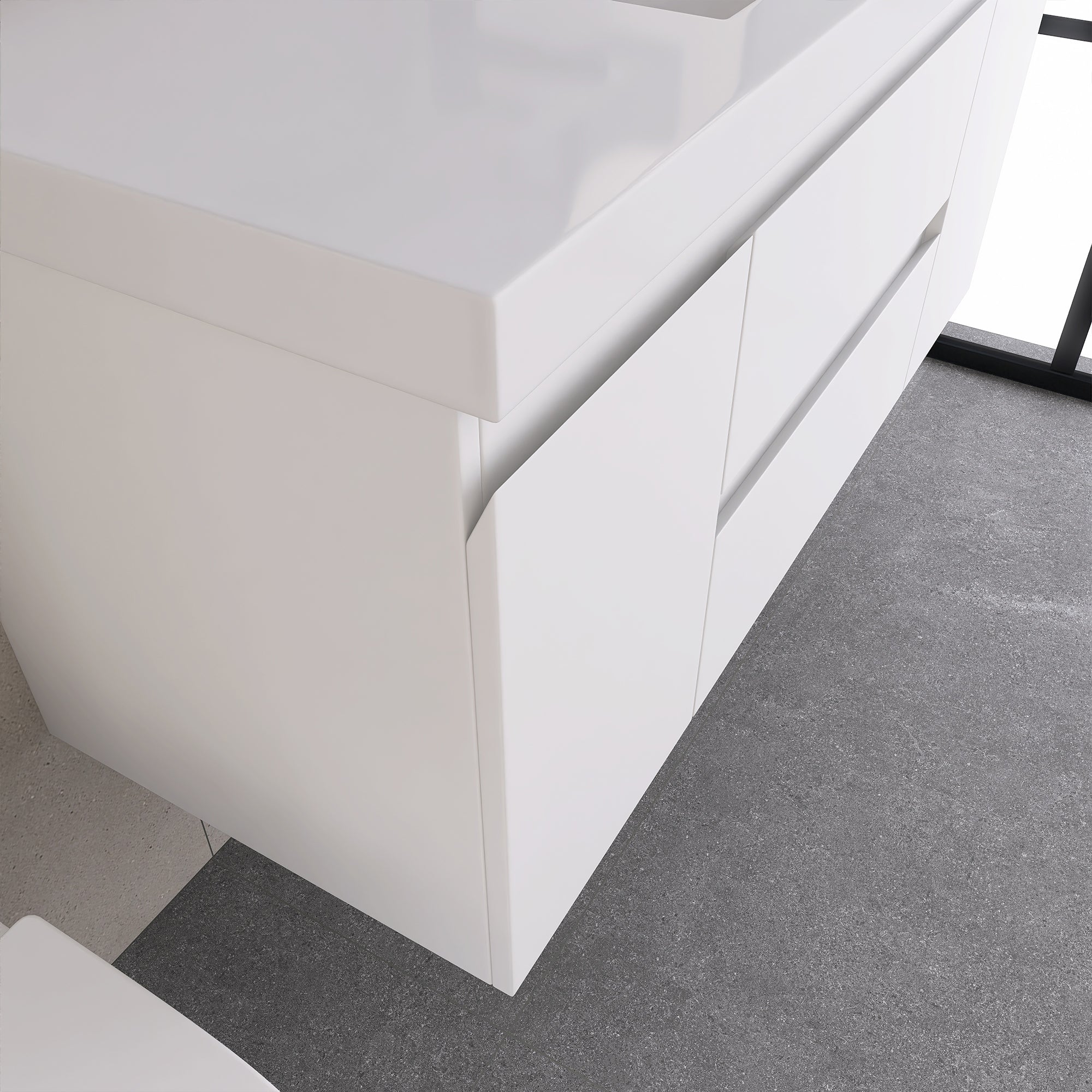 Staykiwi Wall-Mounted 2-drawer Bathroom Vanity Set with Integrated Resin Sink