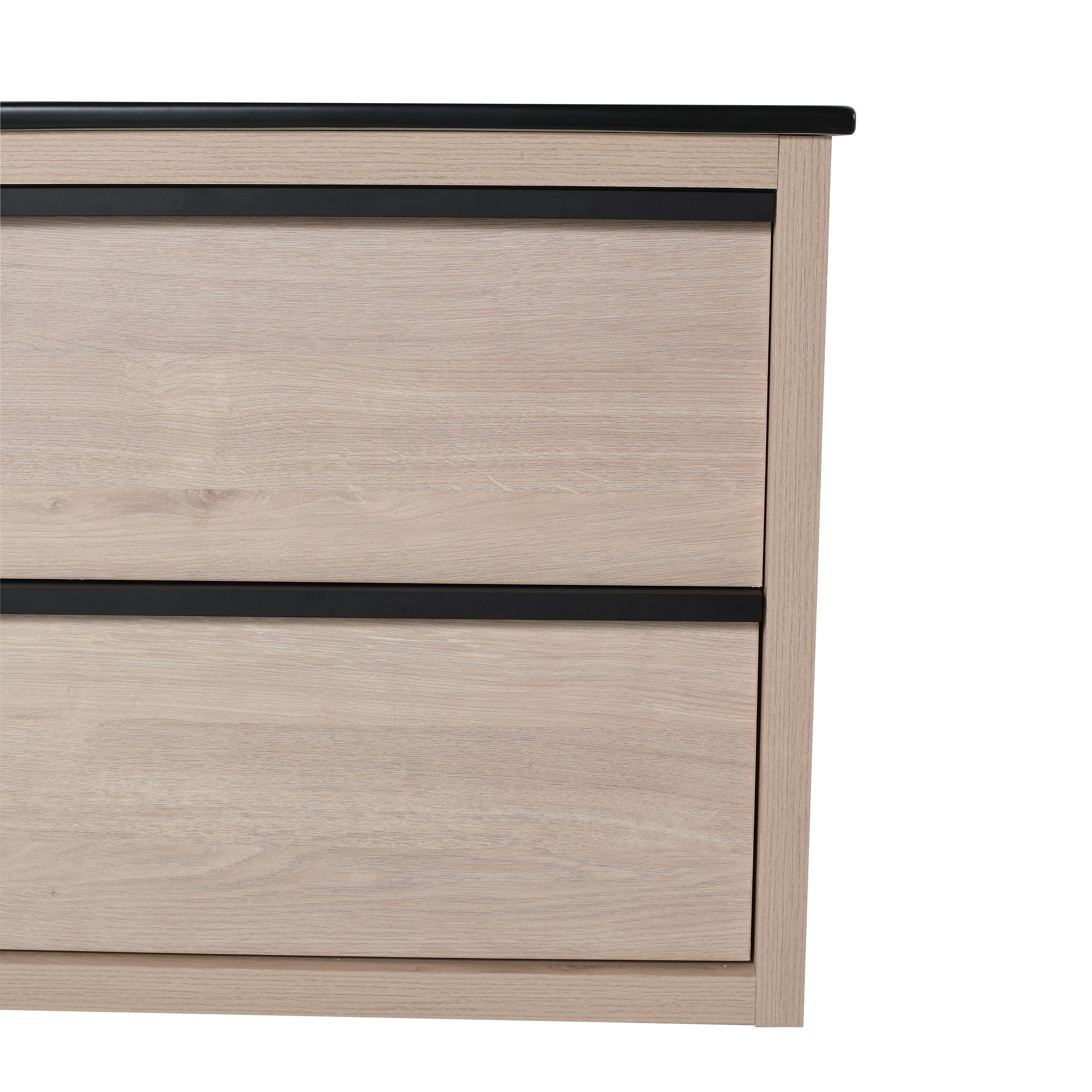 Wall-Mounted Plywood Bathroom Vanity Set in Plain Light Oak with Integrated Sink