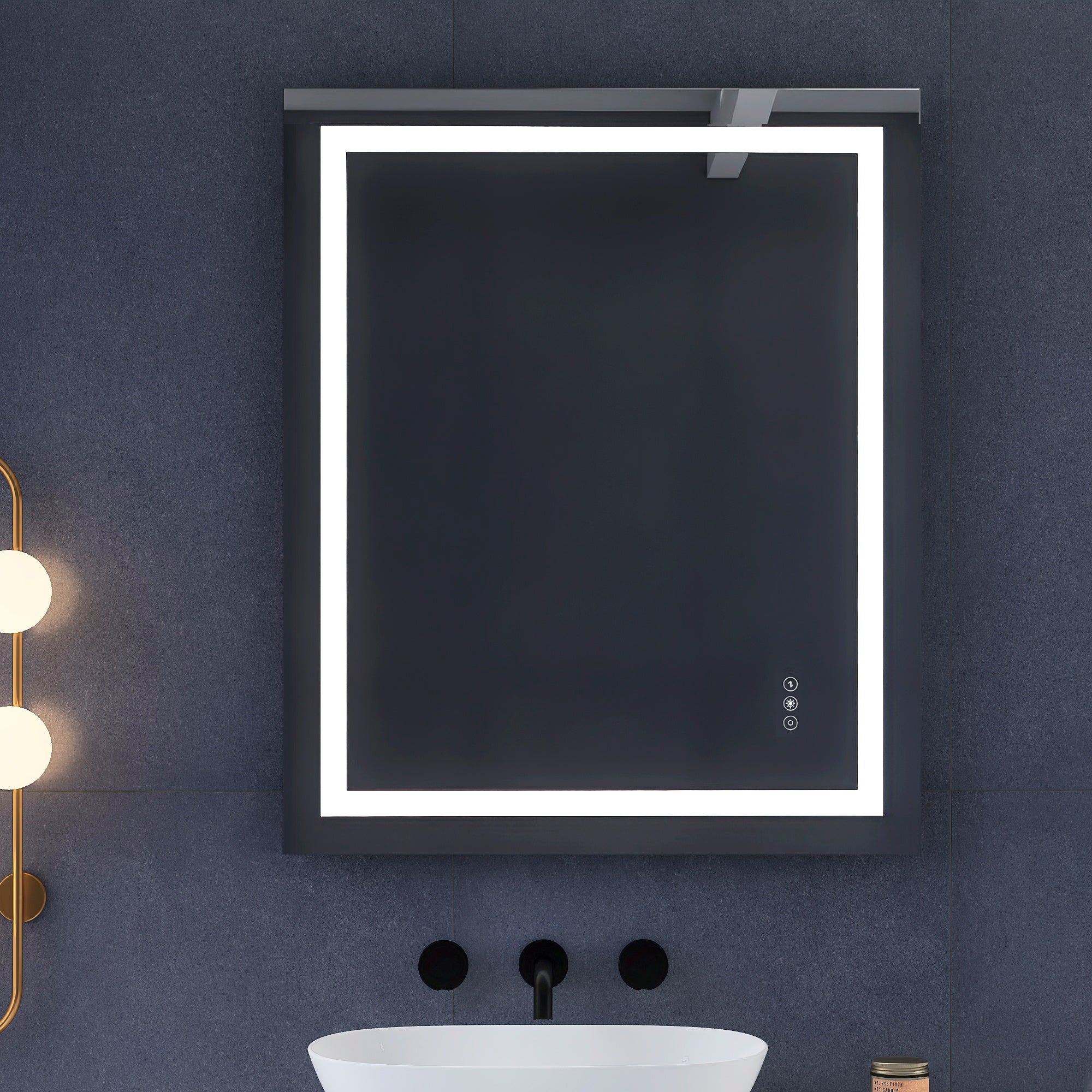 24 x 36 in. LED mirror 3-brightness and 3-colors anti-fog switch touch