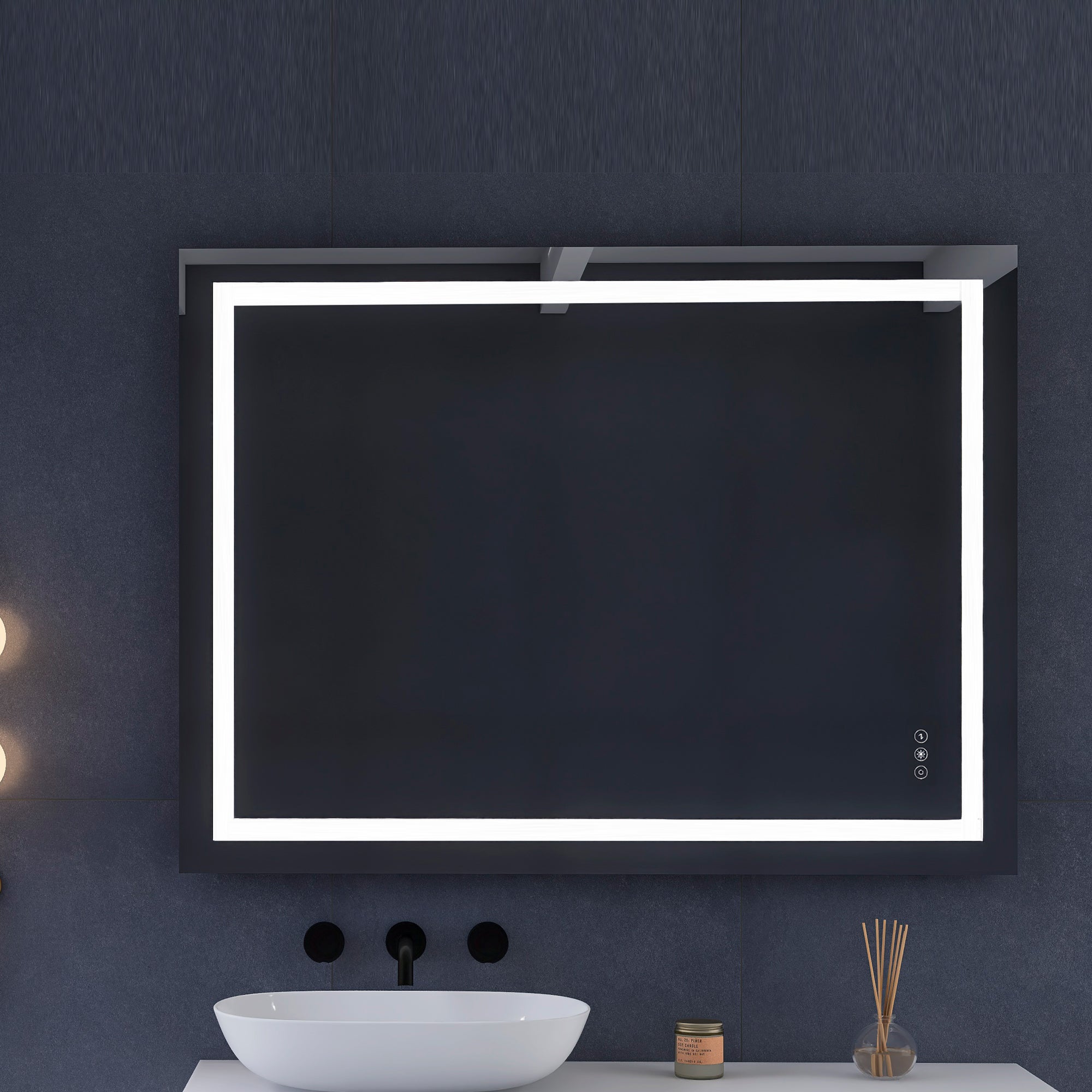 36 x 48 in. LED mirror 3-brightness and 3-colors anti-fog switch touch